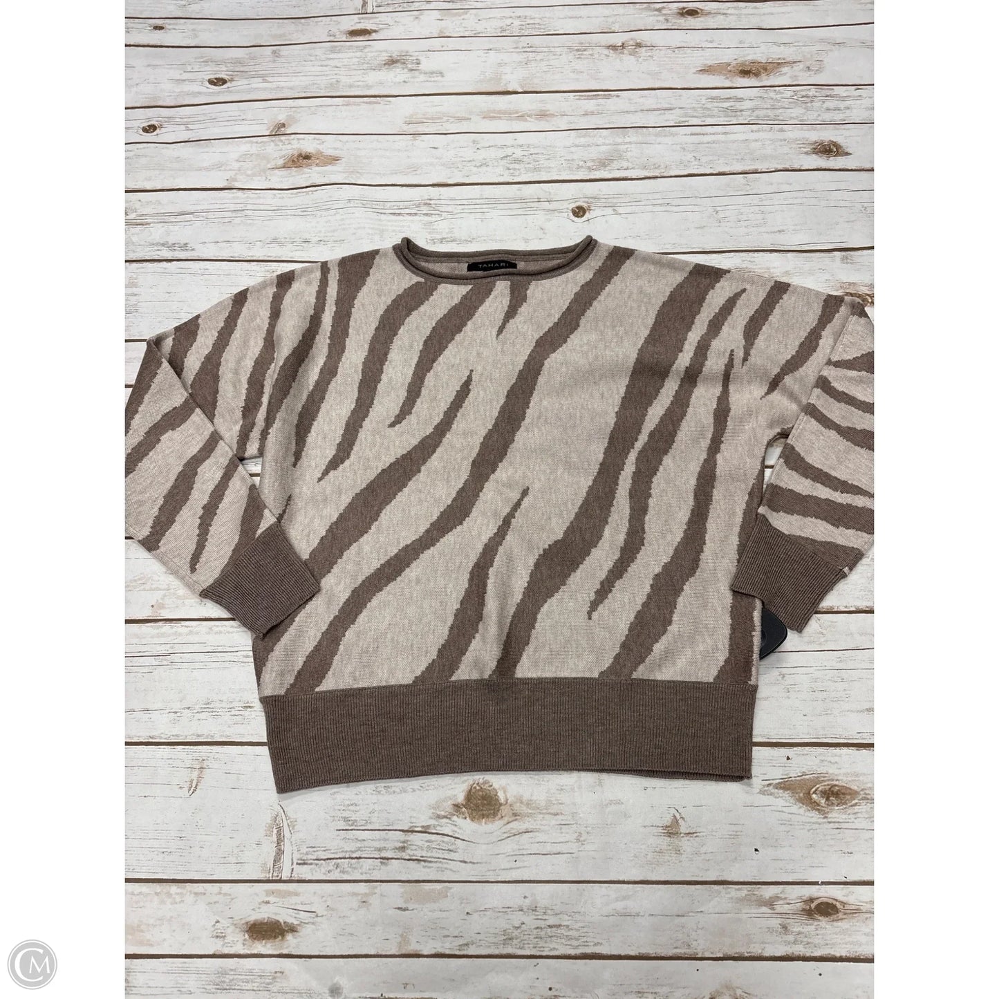 Sweater By Tahari In Tan, Size: M