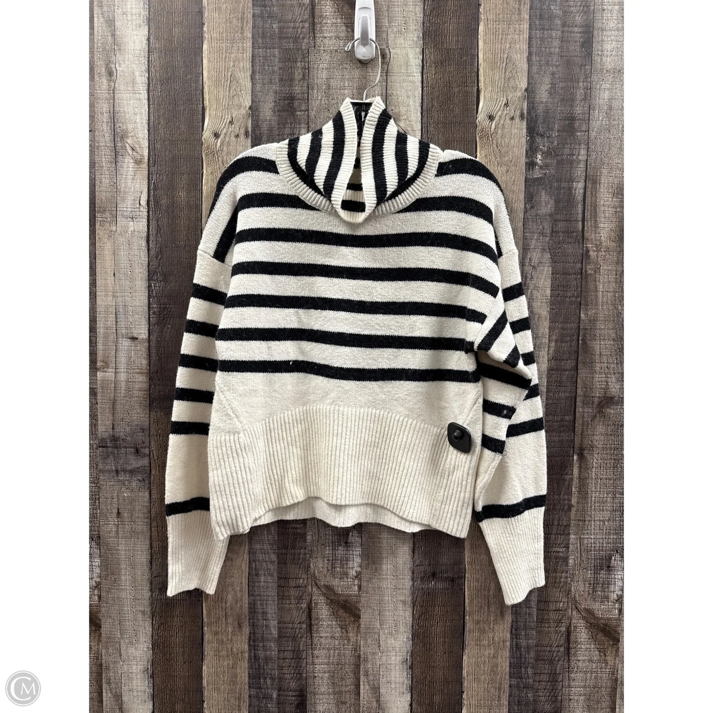 Sweater By A New Day In Black & Cream, Size: Xs
