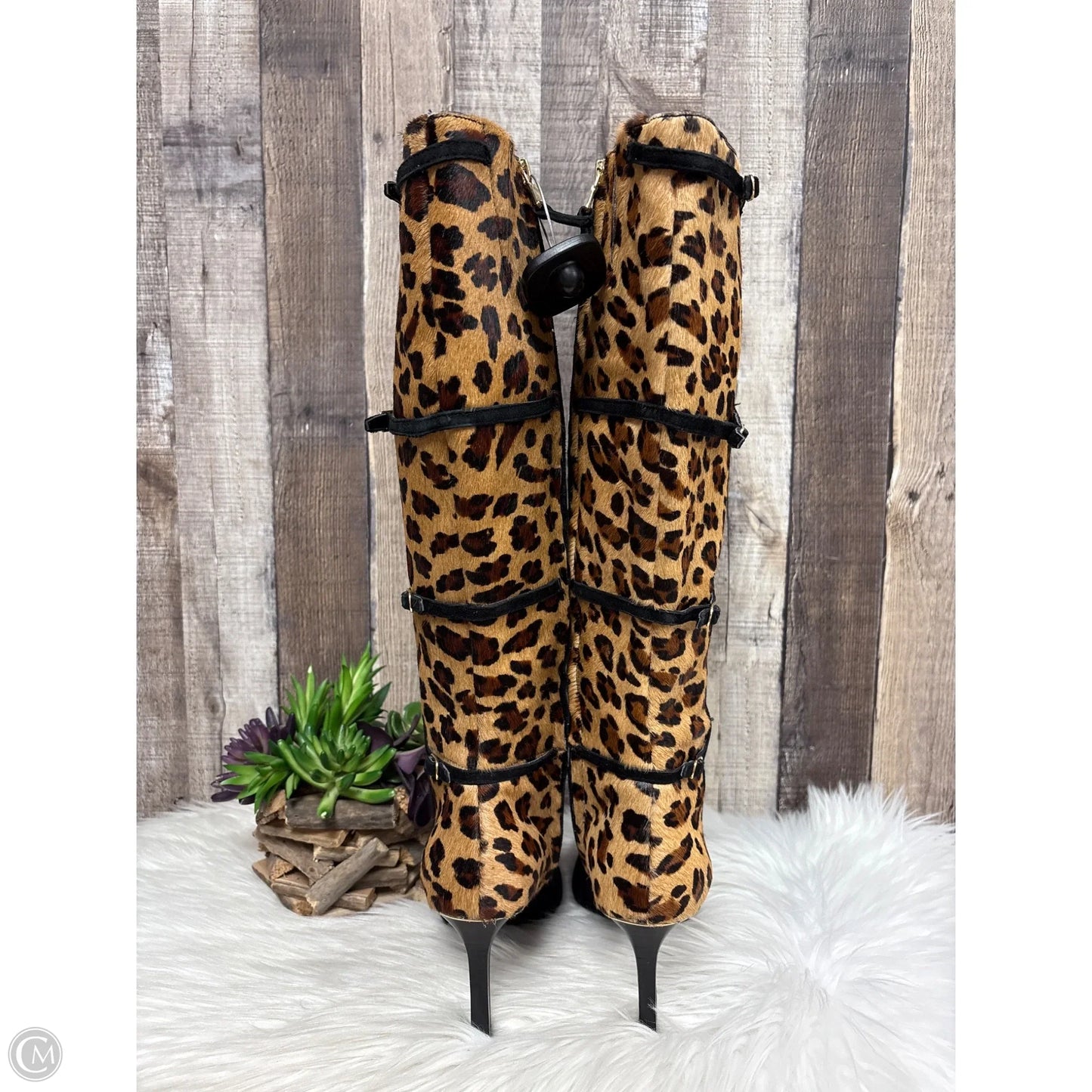 Boots Knee Heels By Lauren By Ralph Lauren In Animal Print, Size: 8