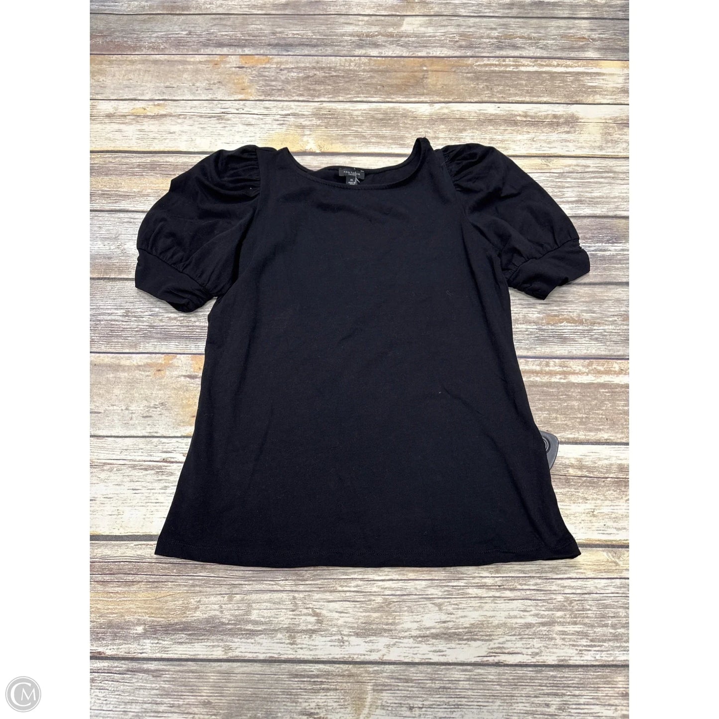 Top Short Sleeve By Ann Taylor In Black, Size: Xs