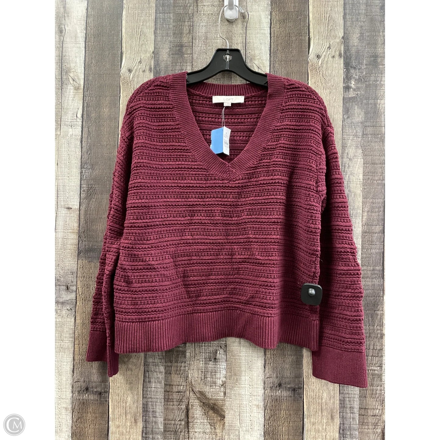 Sweater By Loft In Maroon, Size: Xs