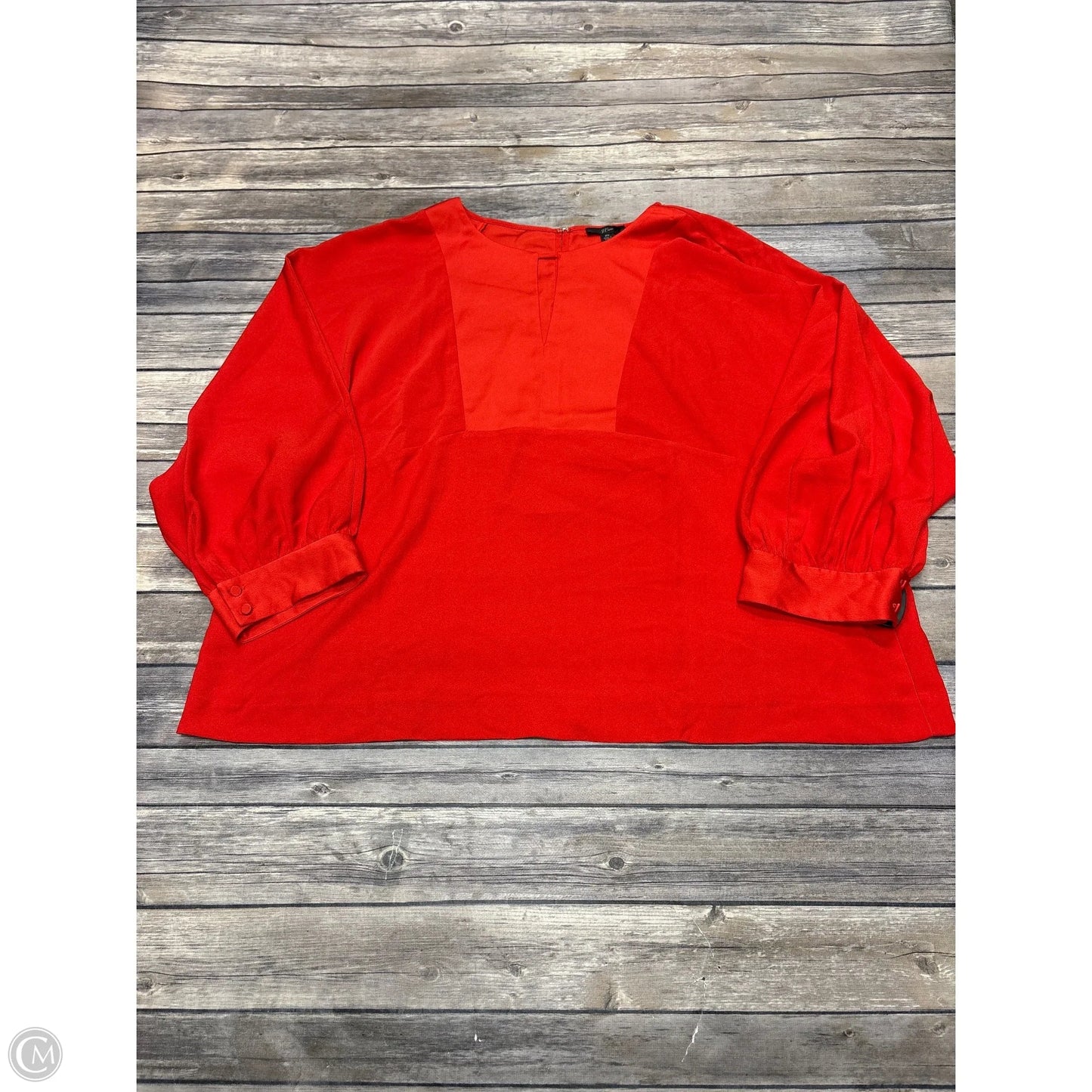 Top Long Sleeve By J. Crew In Red, Size: 2x