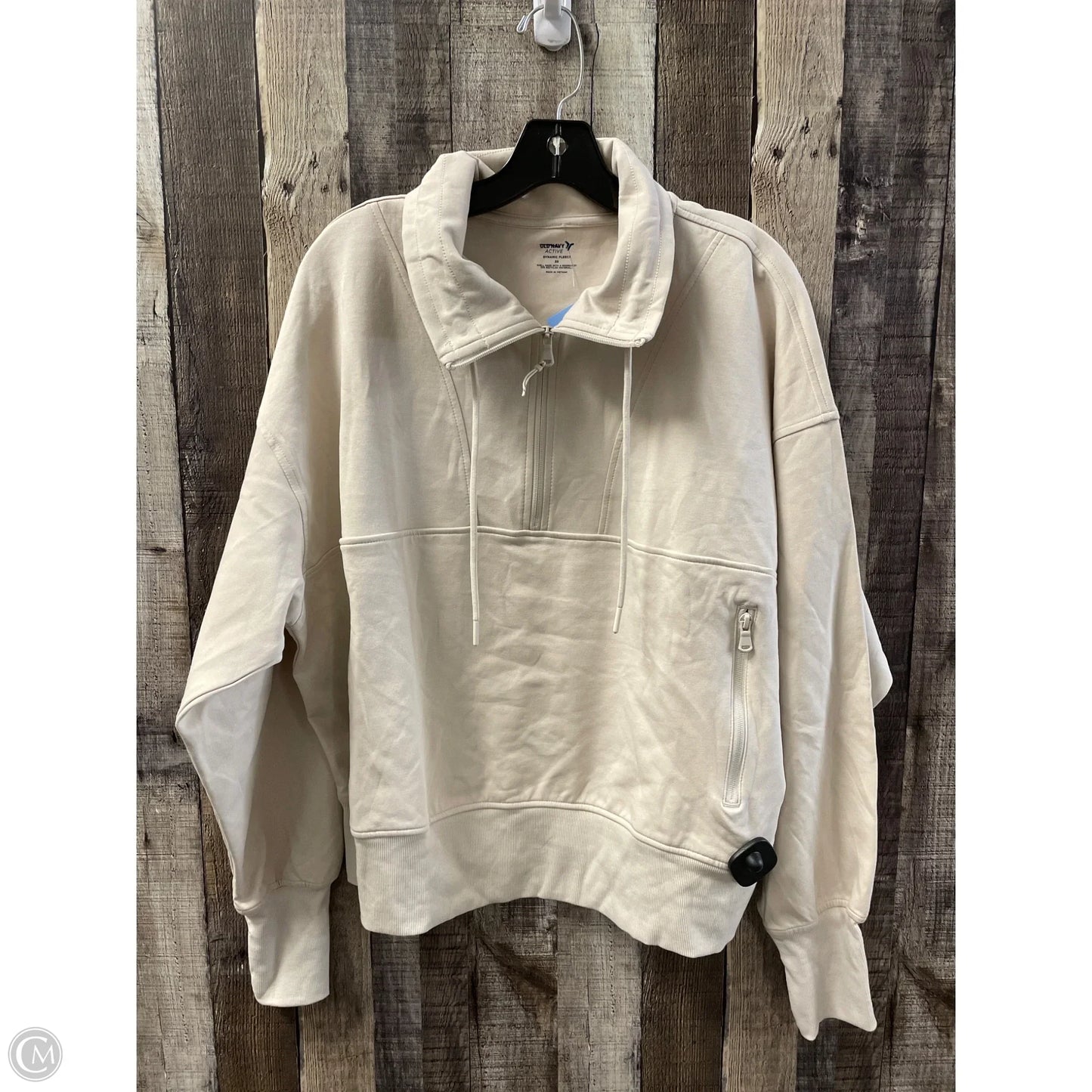 Athletic Top Long Sleeve Collar By Old Navy In Beige, Size: 3x