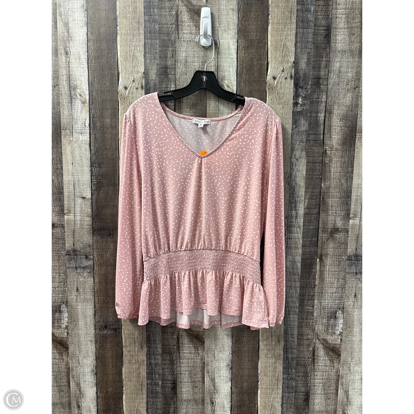 Top Long Sleeve By Ophelia Roe In Polkadot Pattern, Size: Xl