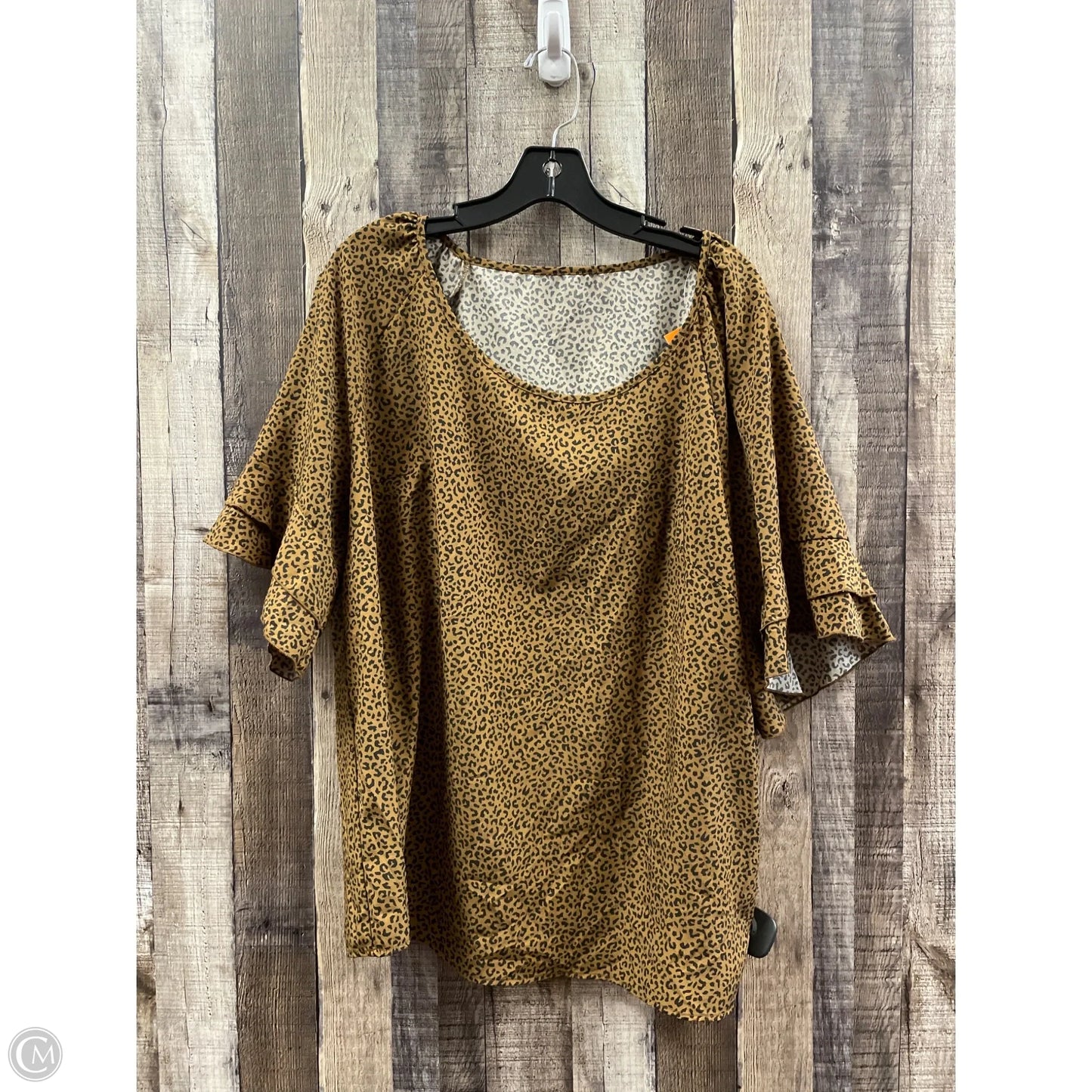 Top Short Sleeve By Shein In Animal Print, Size: 3x