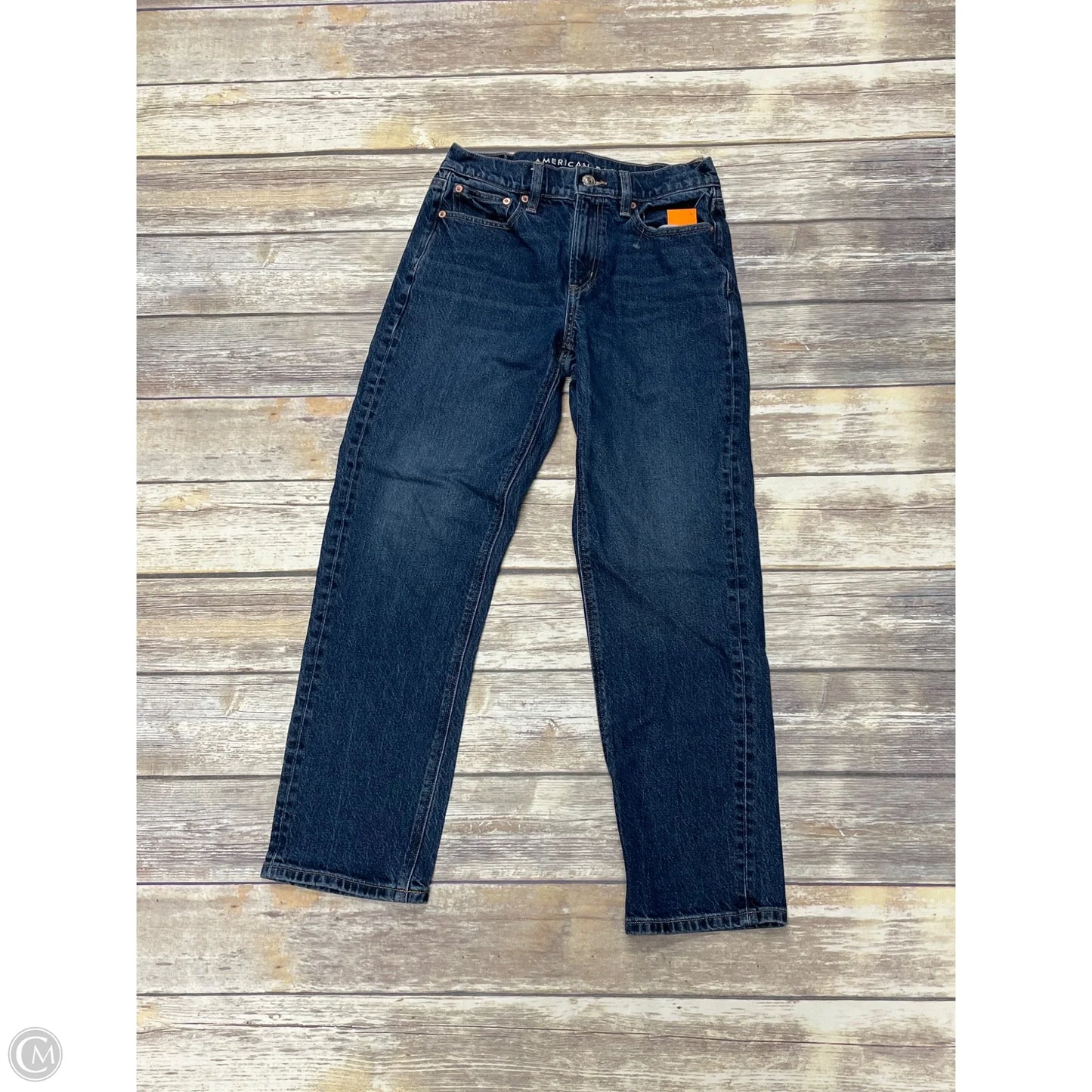 Jeans Straight By American Eagle In Blue Denim, Size: 2