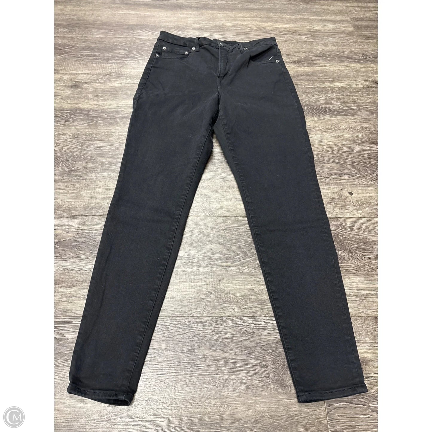 Jeans Skinny By American Eagle In Black Denim, Size: 12l