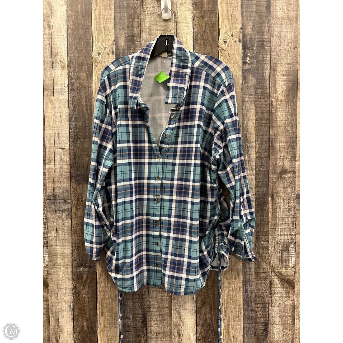 Top Long Sleeve By No Comment In Plaid Pattern, Size: 3x