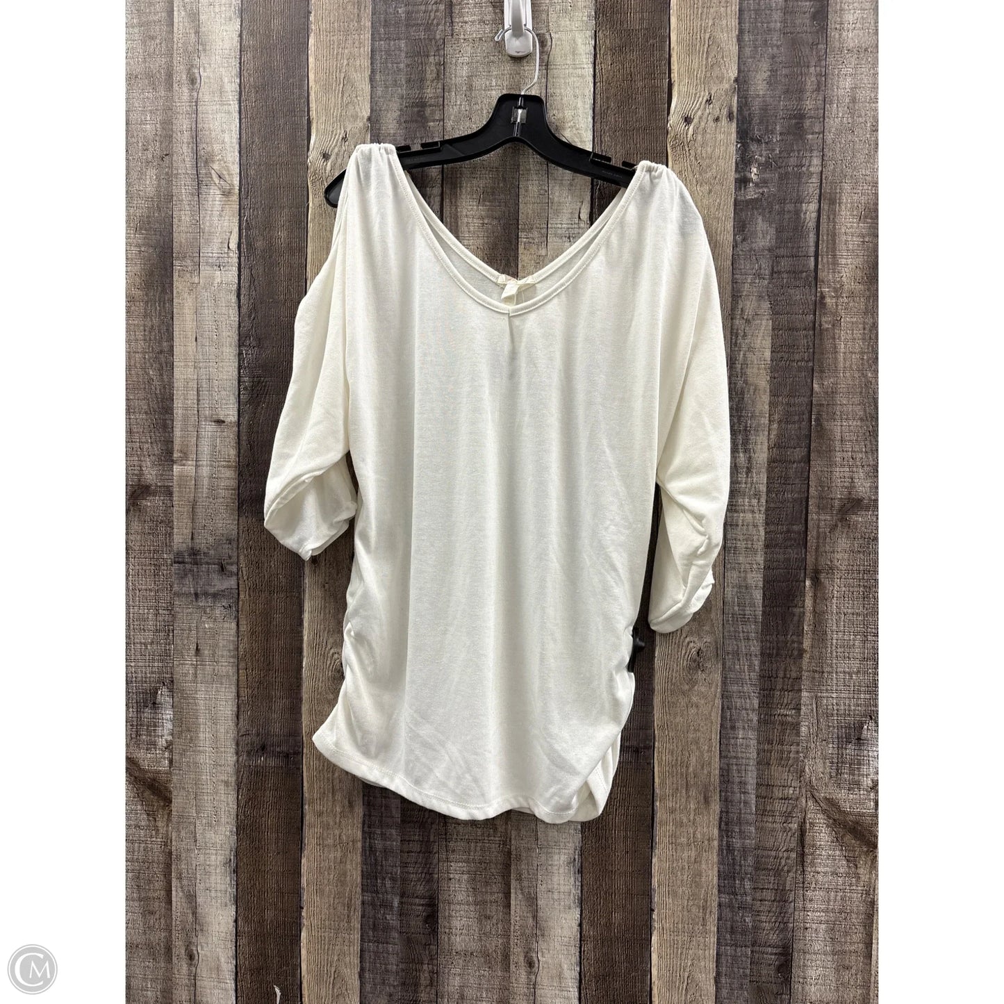 Top 3/4 Sleeve By Nyc New Frontier In White, Size: 1x