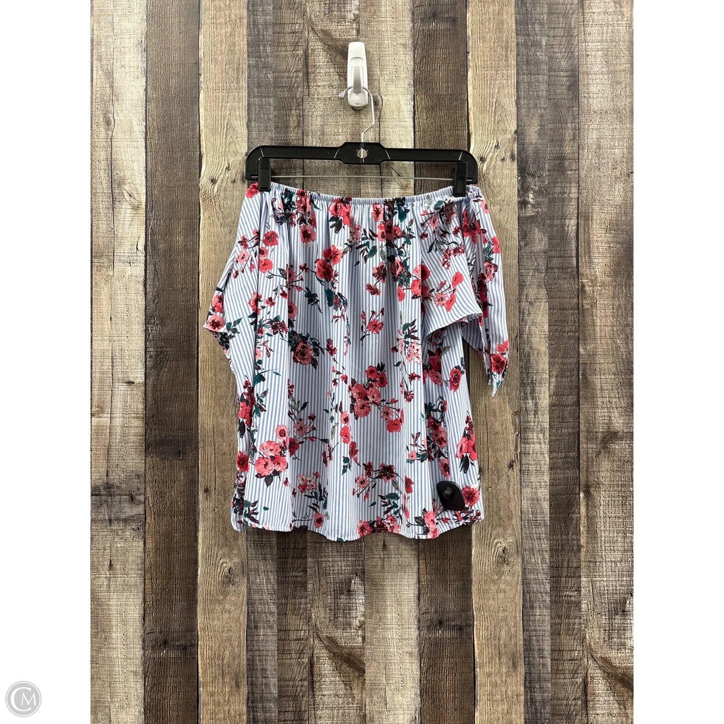 Top Short Sleeve By Pink Rose In Floral Print, Size: Xl