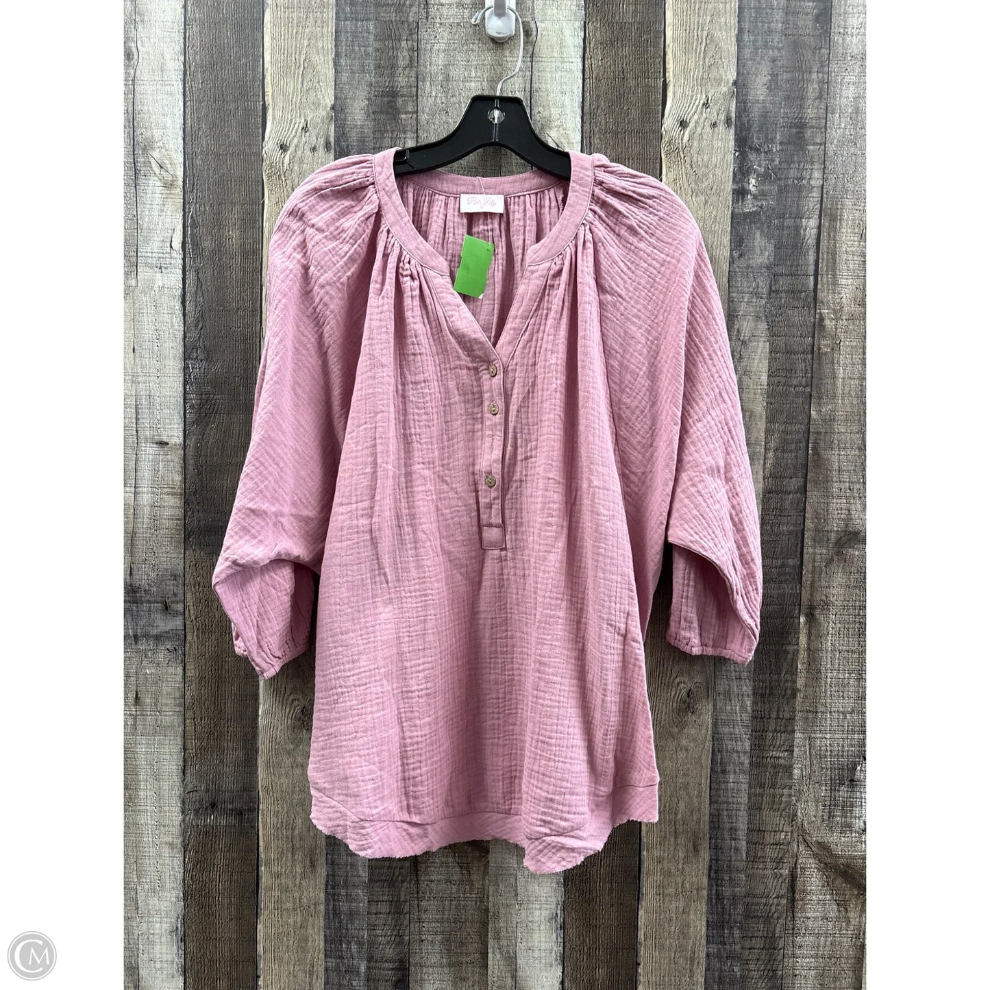 Top Long Sleeve By Pink Lily In Pink, Size: M