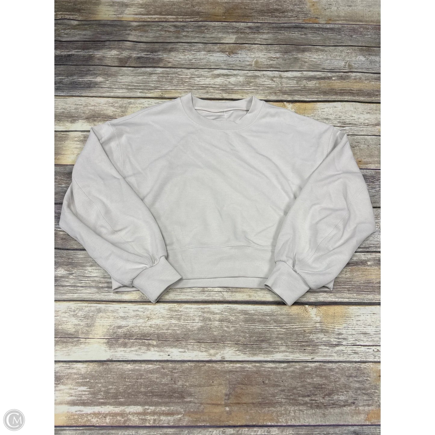 Athletic Top Long Sleeve Crewneck By Lululemon In Ivory, Size: M