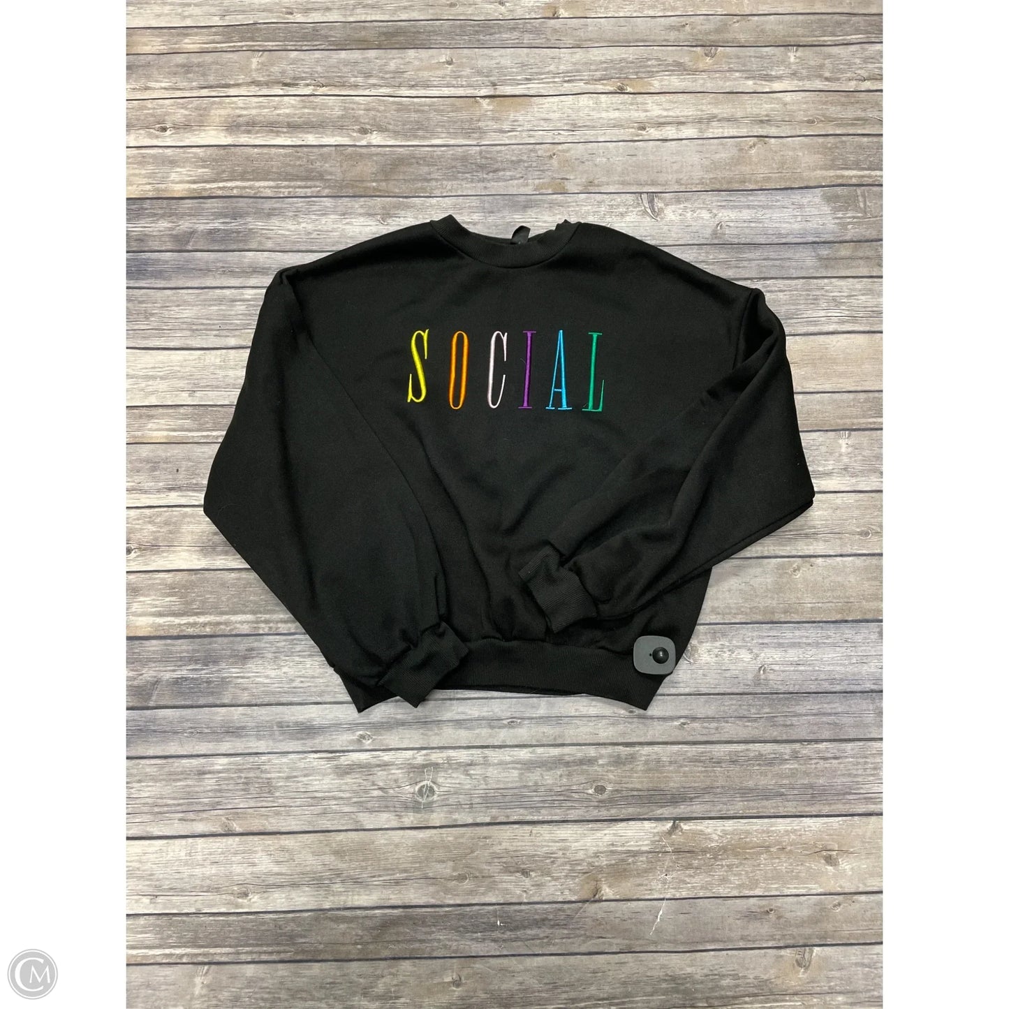 Sweatshirt Crewneck By Shein In Black, Size: L
