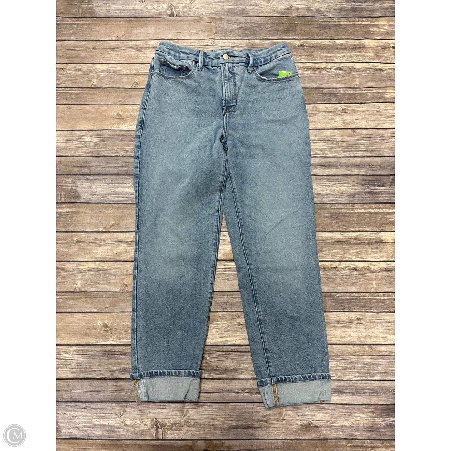 Jeans Straight By Good American In Blue Denim, Size: 4