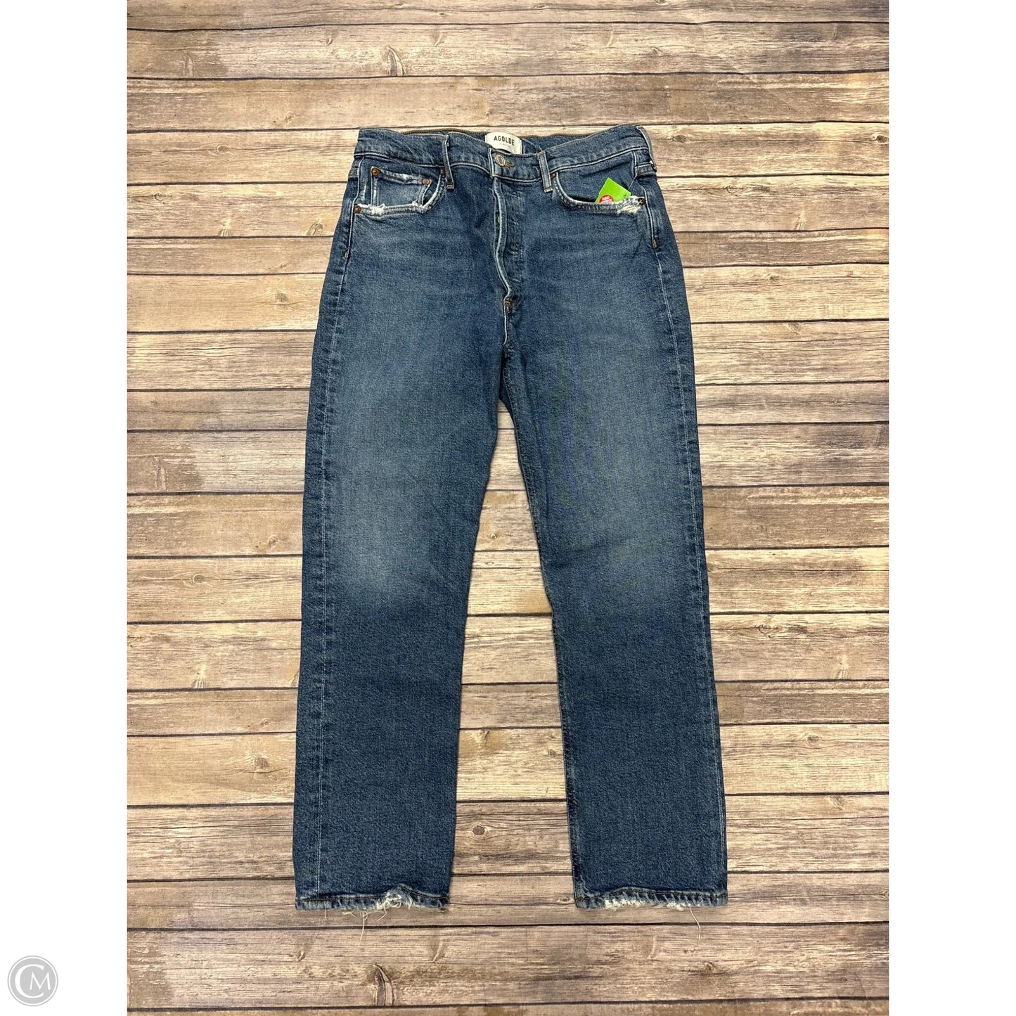 Jeans Straight By Agolde In Blue Denim, Size: 10