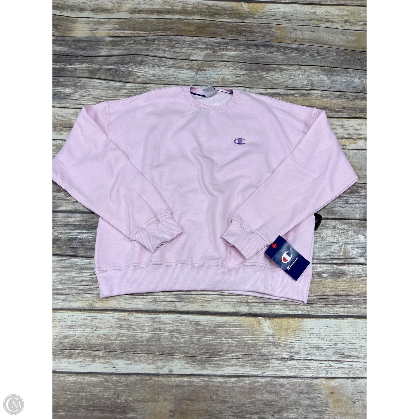 Athletic Sweatshirt Crewneck By Champion In Pink, Size: M