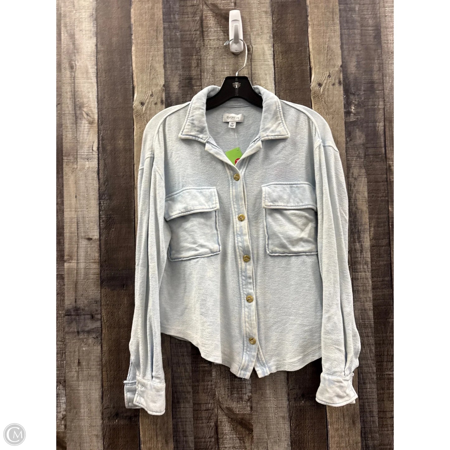Top Long Sleeve By Evereve In Blue, Size: Xs