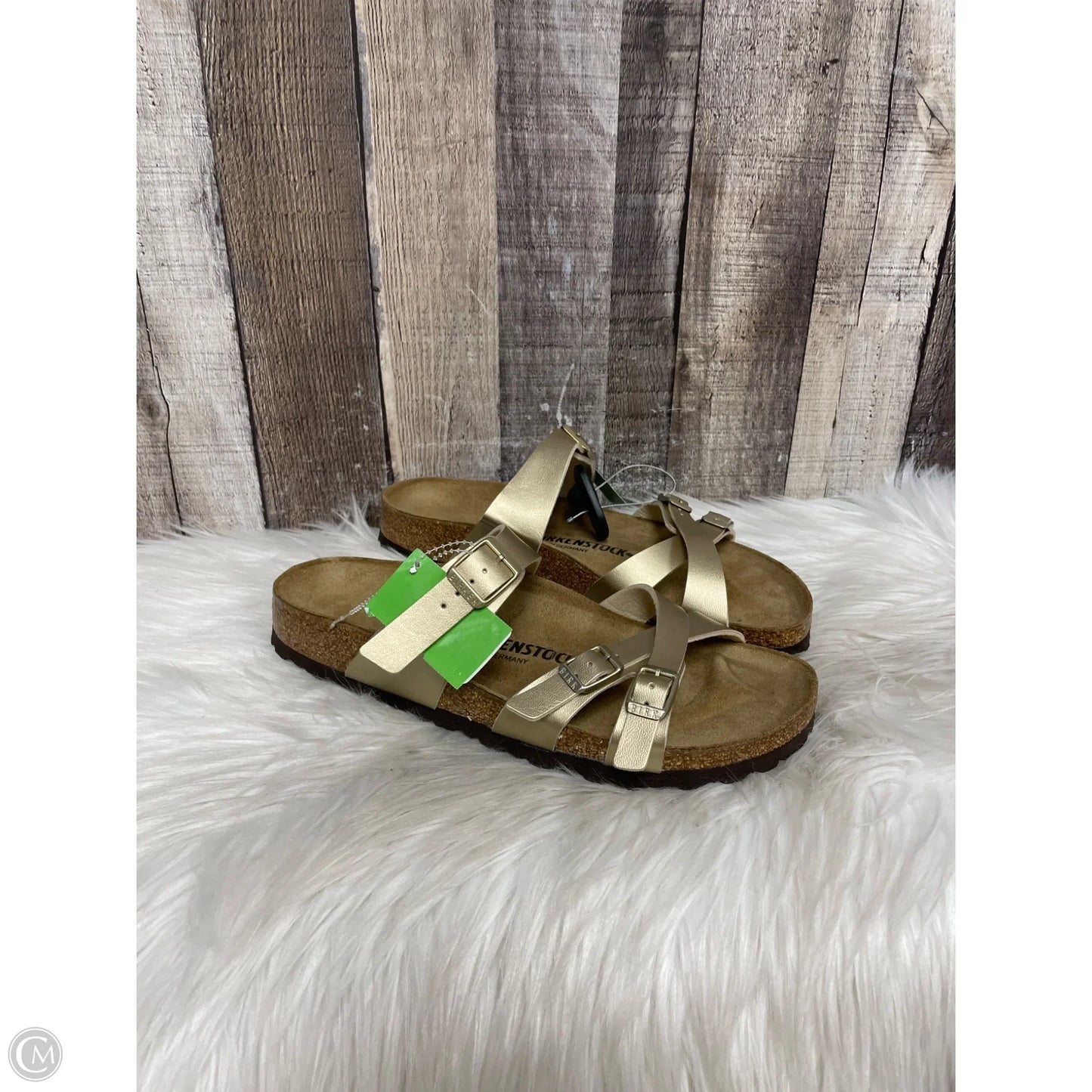 Sandals Flats By Birkenstock In Taupe, Size: 10