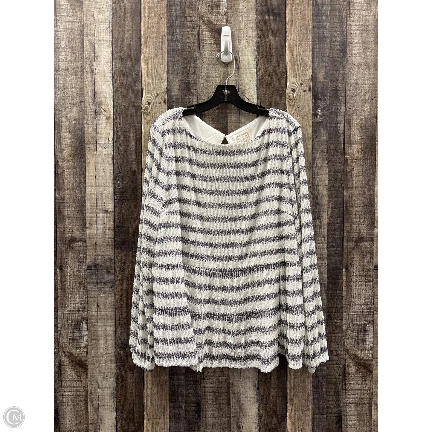 Top Long Sleeve By Cme In Black & White, Size: Xxl
