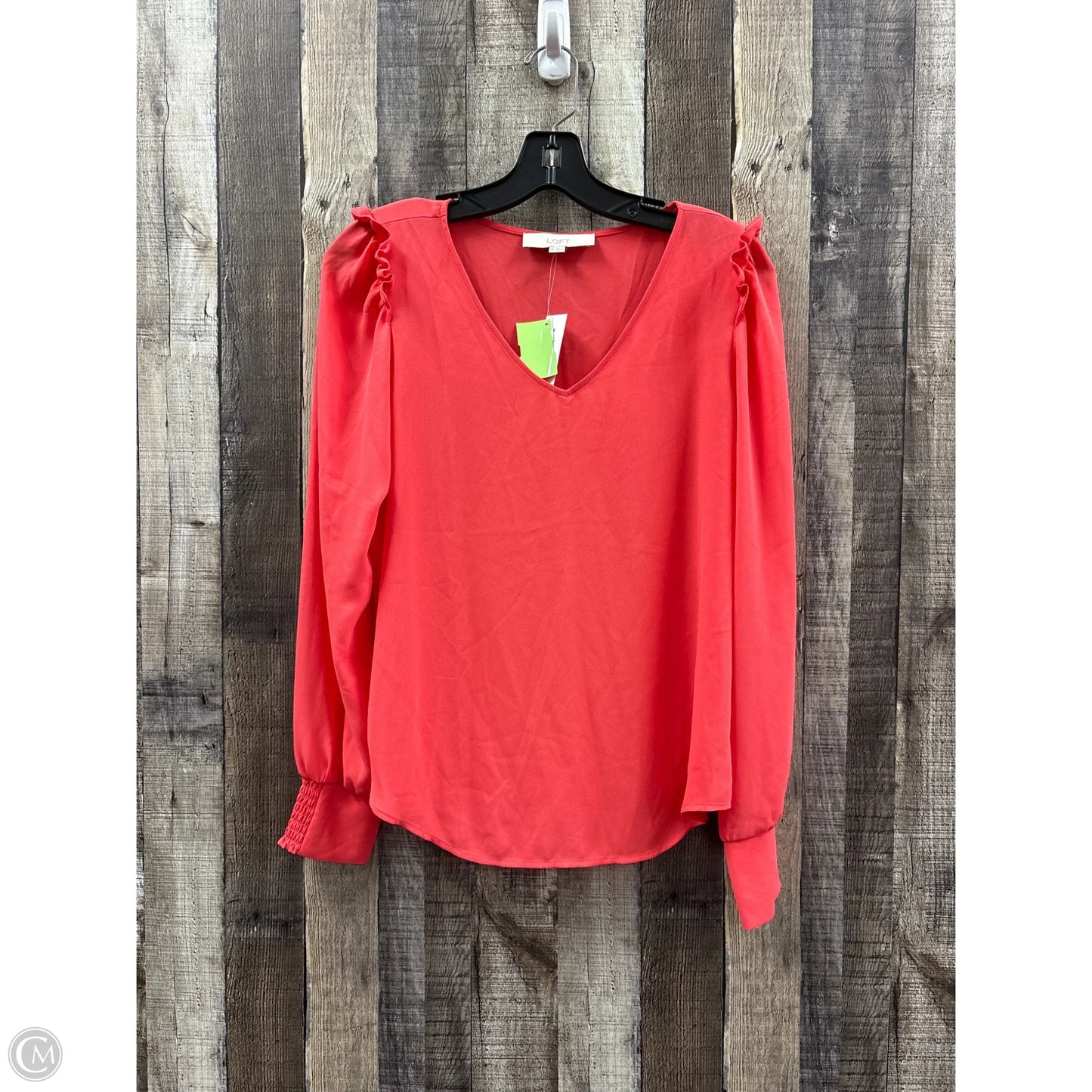 Top Long Sleeve By Loft In Peach, Size: Xs