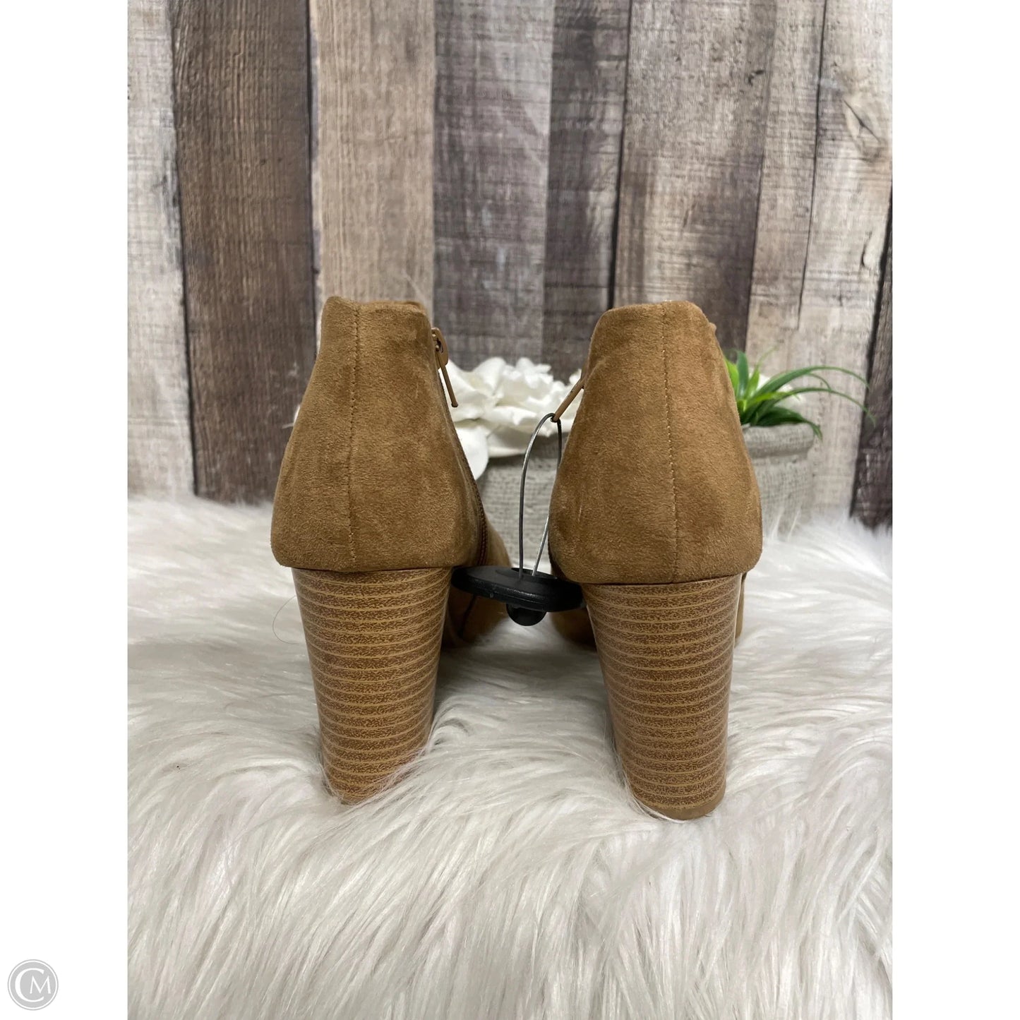 Boots Ankle Heels By Qupid In Tan, Size: 6.5