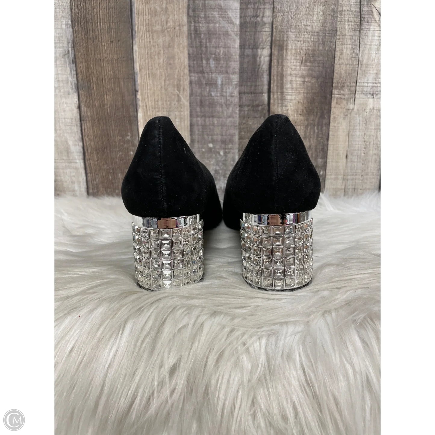 Shoes Heels Block By Nina In Black & Silver, Size: 10
