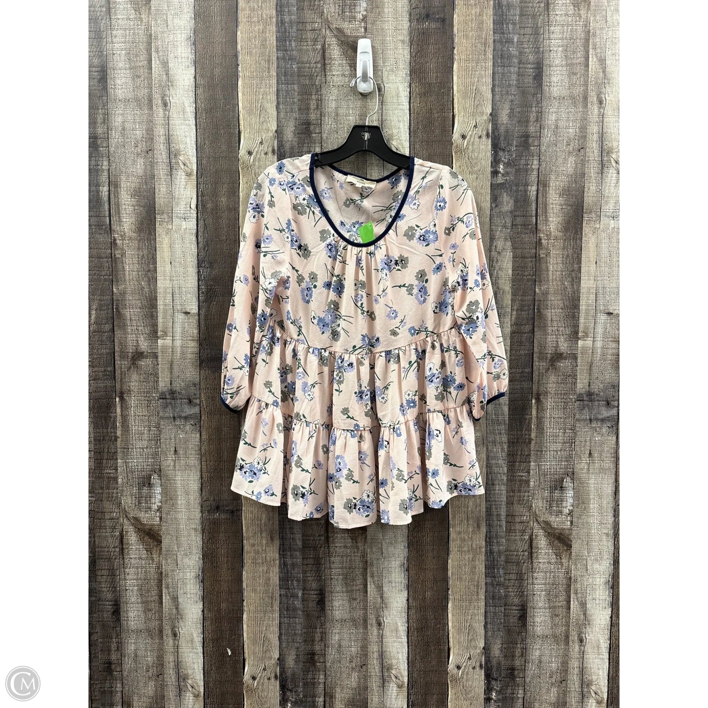 Top 3/4 Sleeve By Entro In Blue & Pink, Size: S