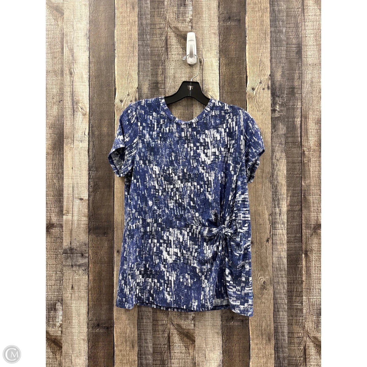 Top Short Sleeve By Simply Vera In Blue & White, Size: M