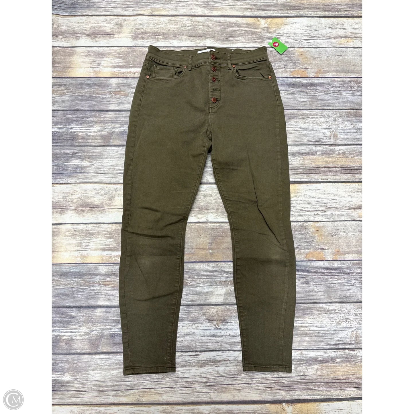 Jeans Straight By Loft In Green Denim, Size: 8