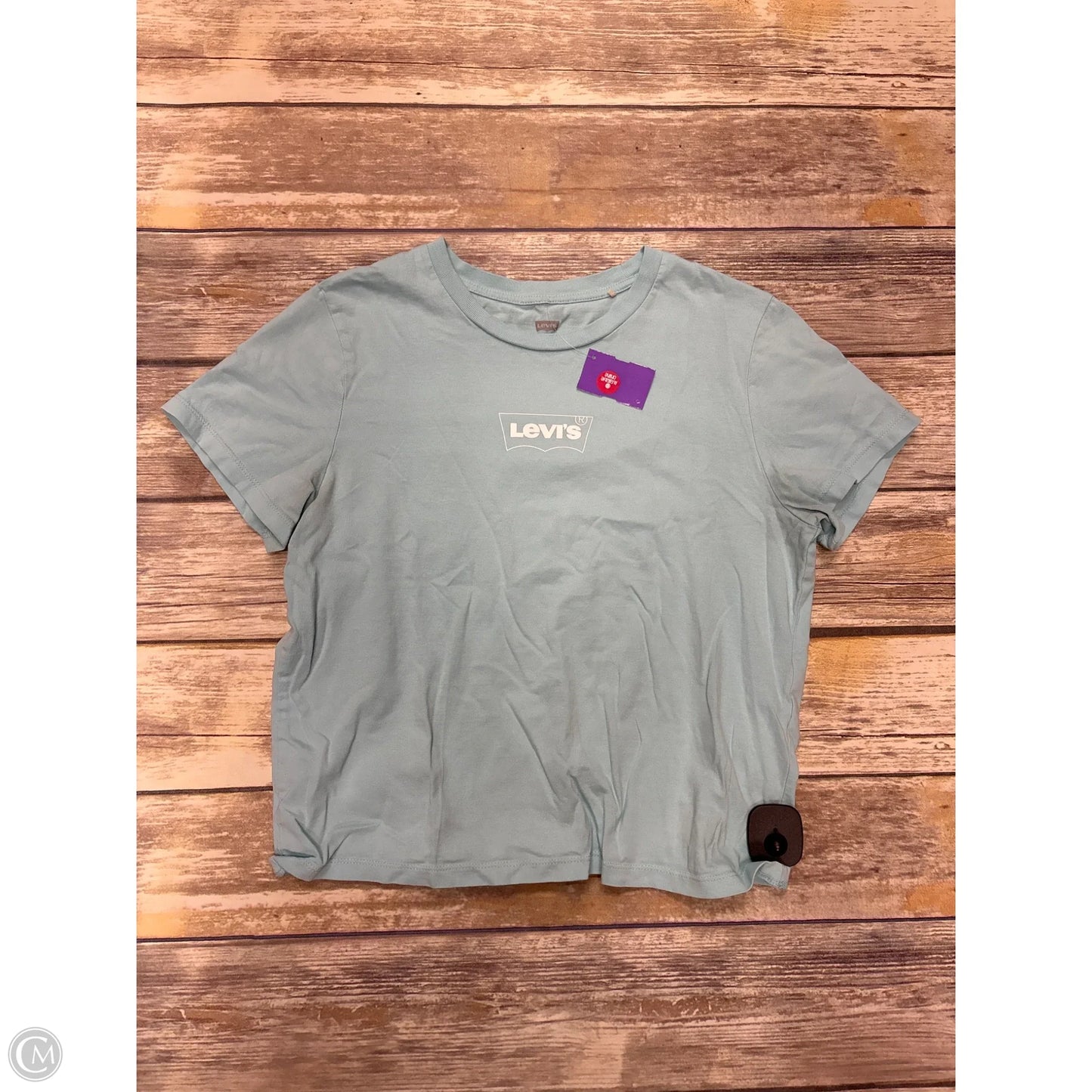 Top Short Sleeve By Levis In Blue, Size: S
