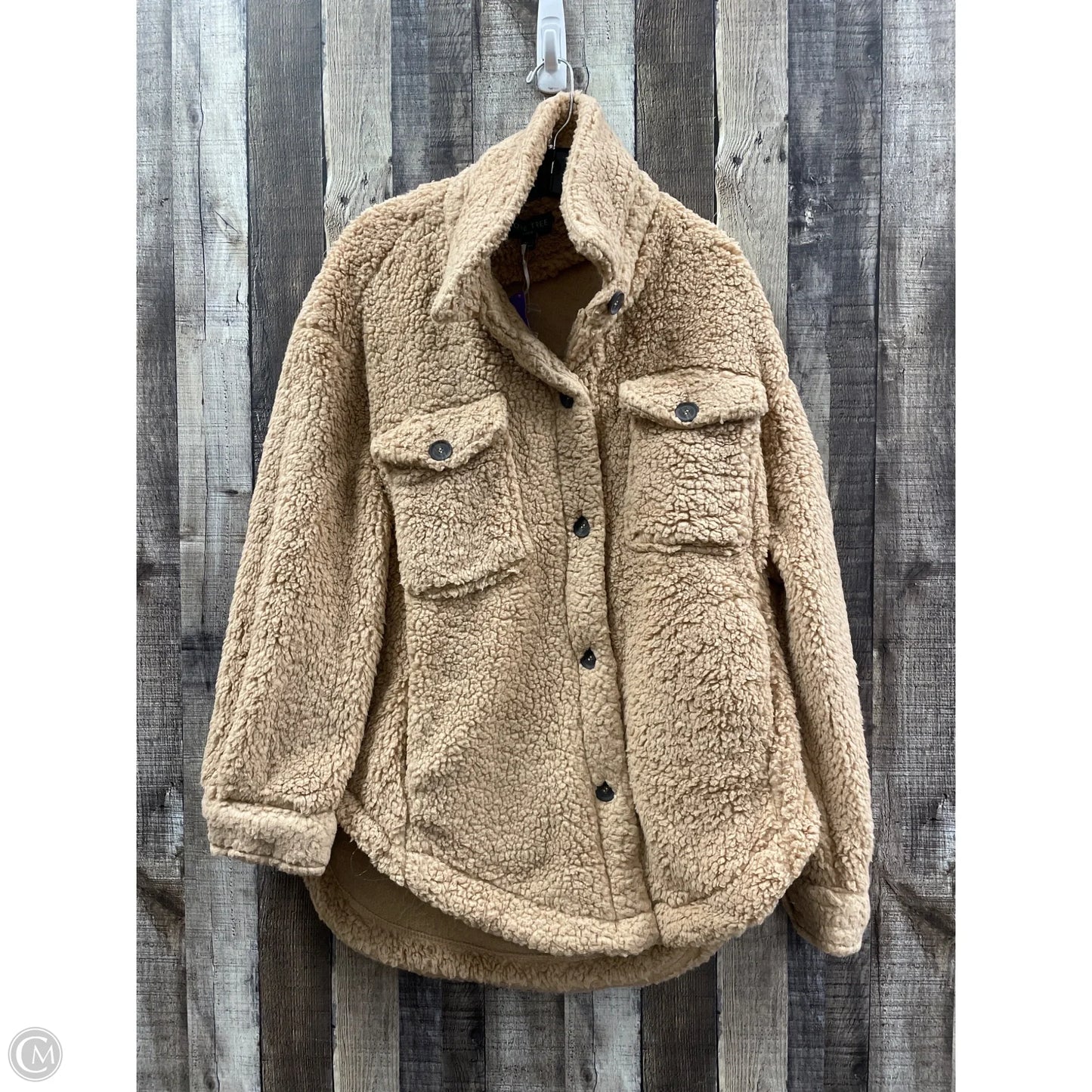 Jacket Fleece By Love Tree In Beige, Size: L