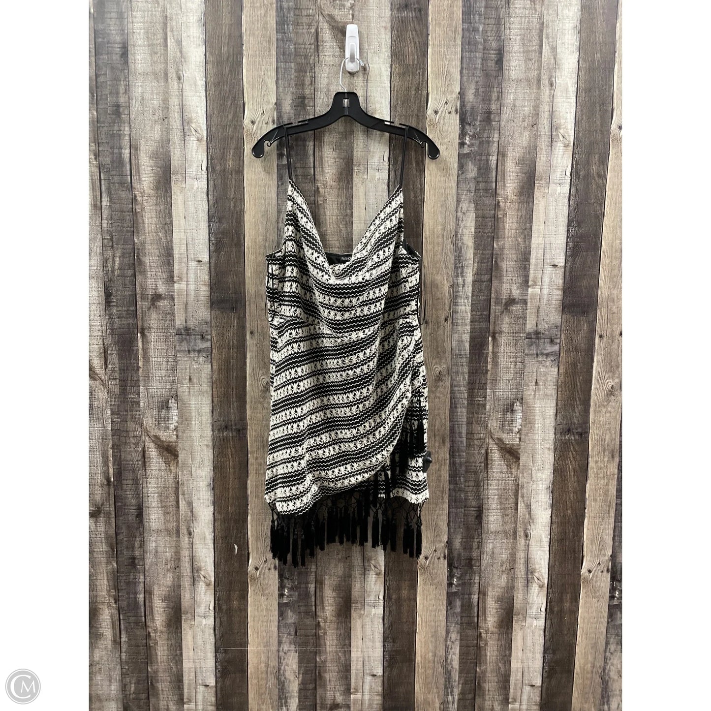 Dress Casual Midi By Fashion Nova In Black & Cream, Size: 2x