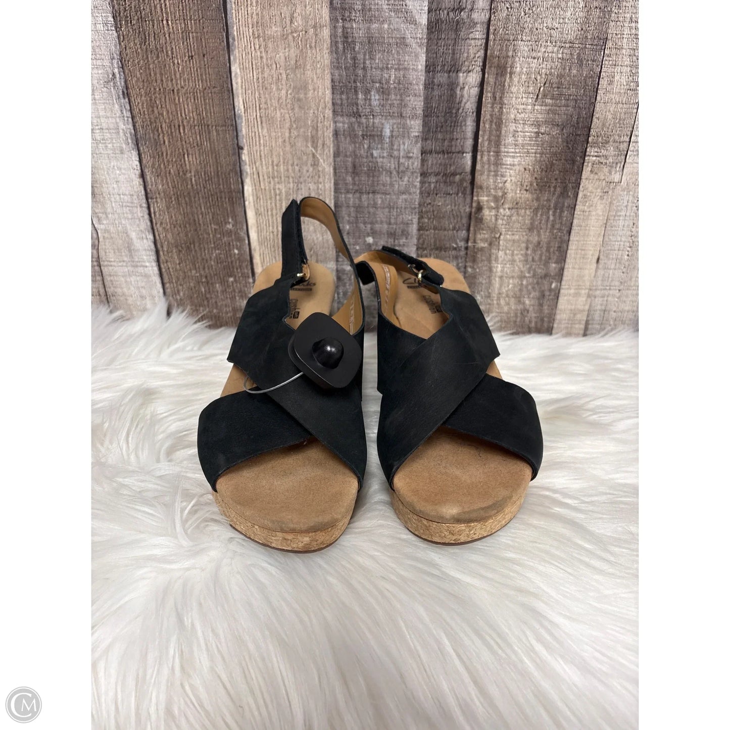 Sandals Heels Platform By Clarks In Black, Size: 10