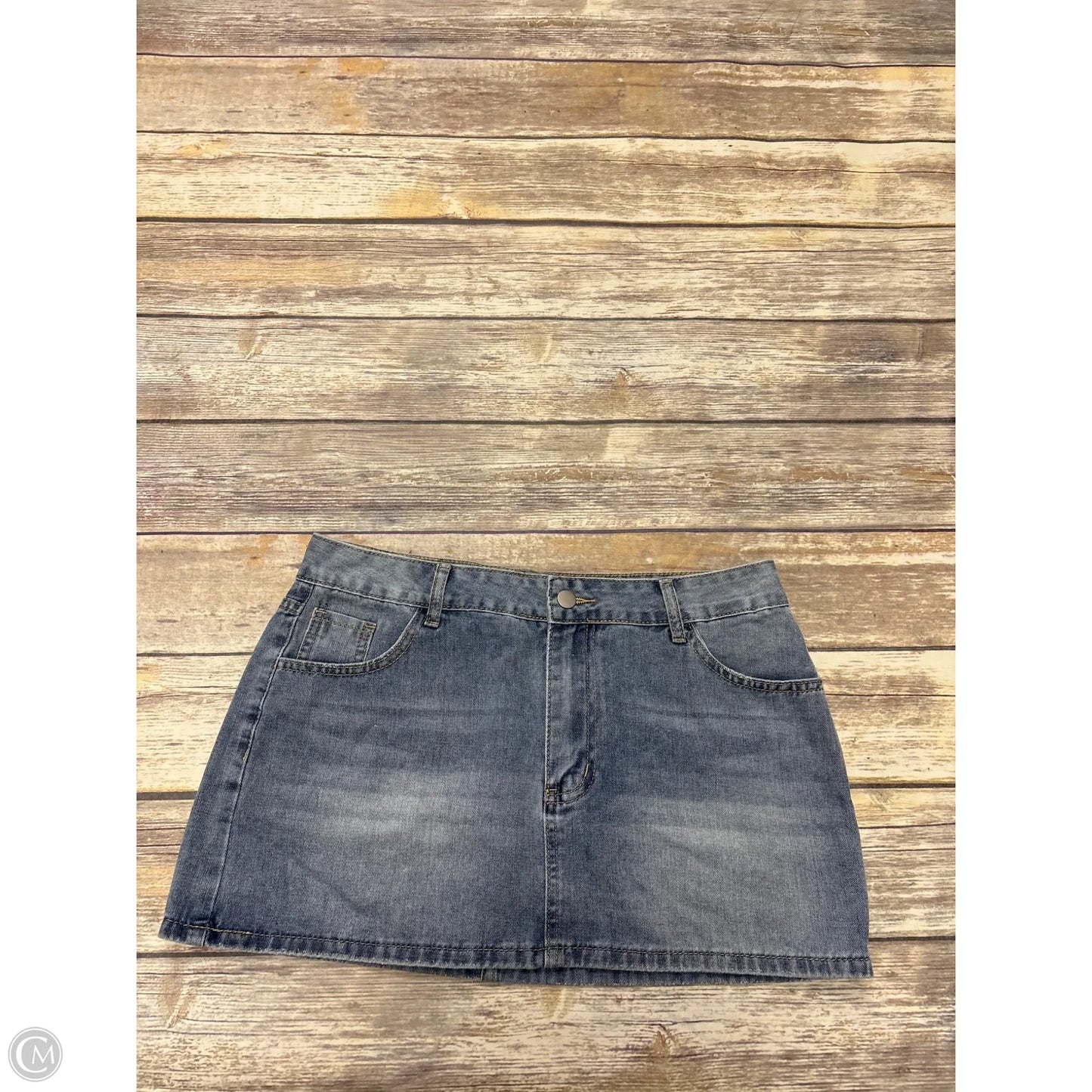 Skirt Mini & Short By Forever 21 In Blue Denim, Size: L