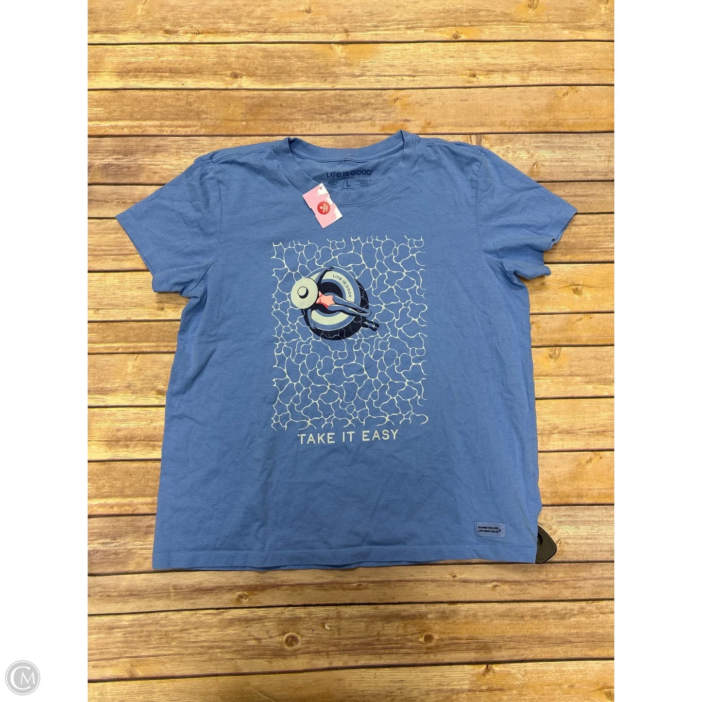 Top Short Sleeve By Life Is Good In Blue, Size: L