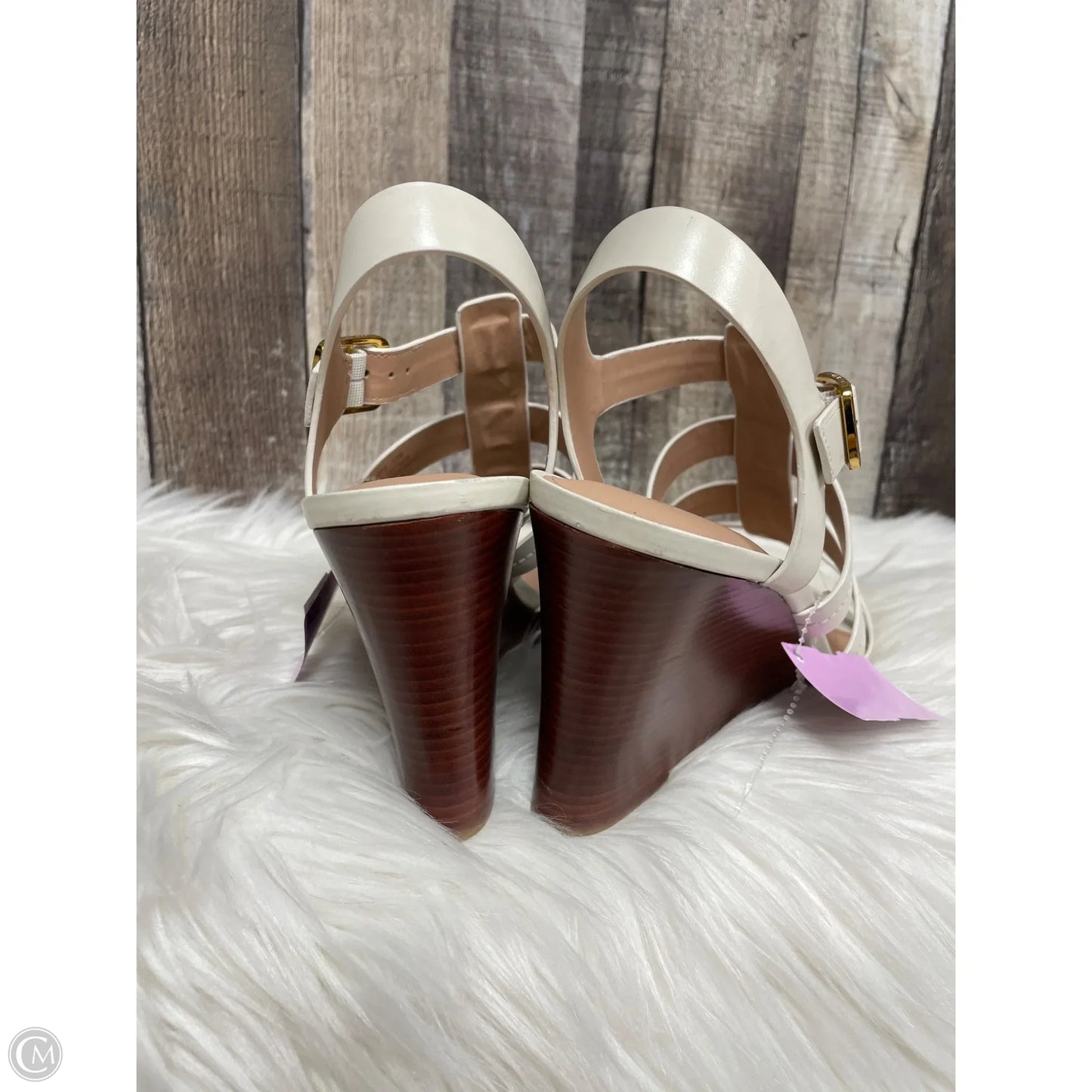 Sandals Heels Wedge By Cole-haan In Ivory, Size: 10