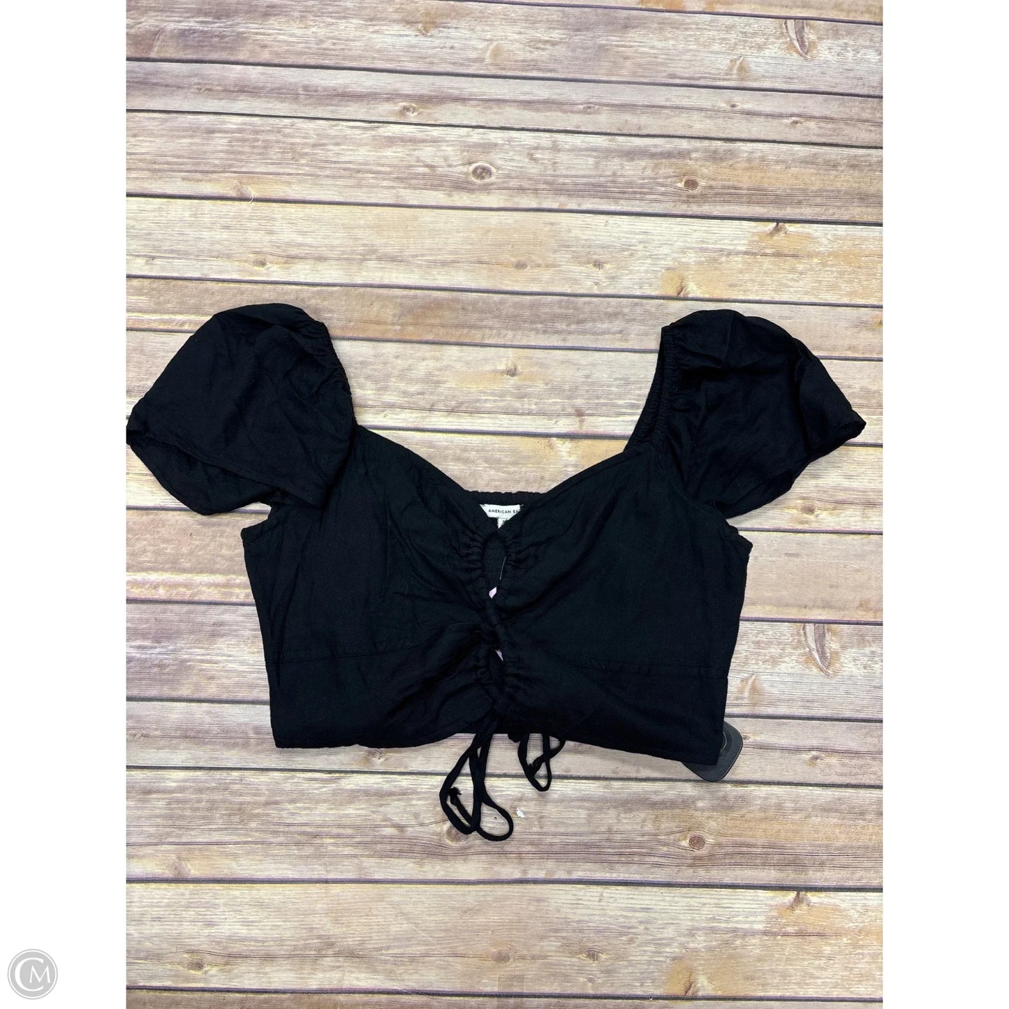 Top Short Sleeve By American Eagle In Black, Size: M