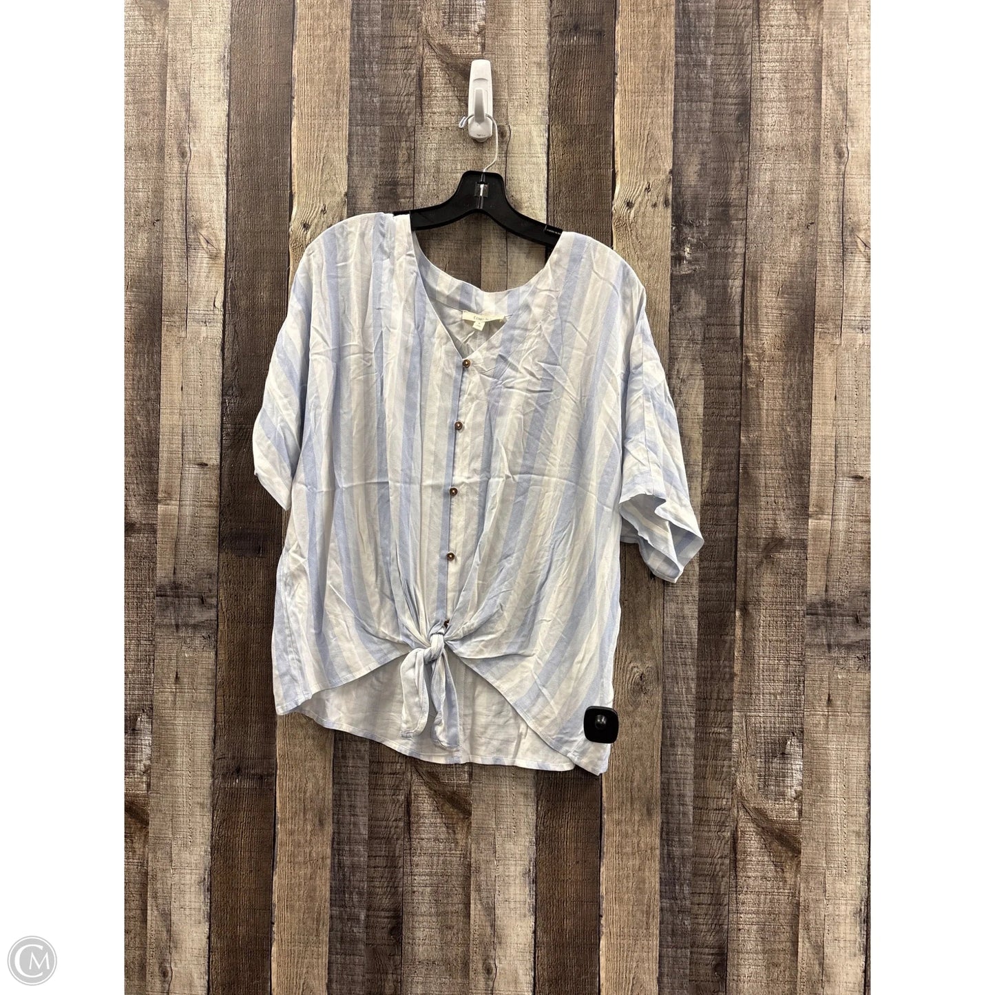 Top Short Sleeve By Como Blu In Blue, Size: L
