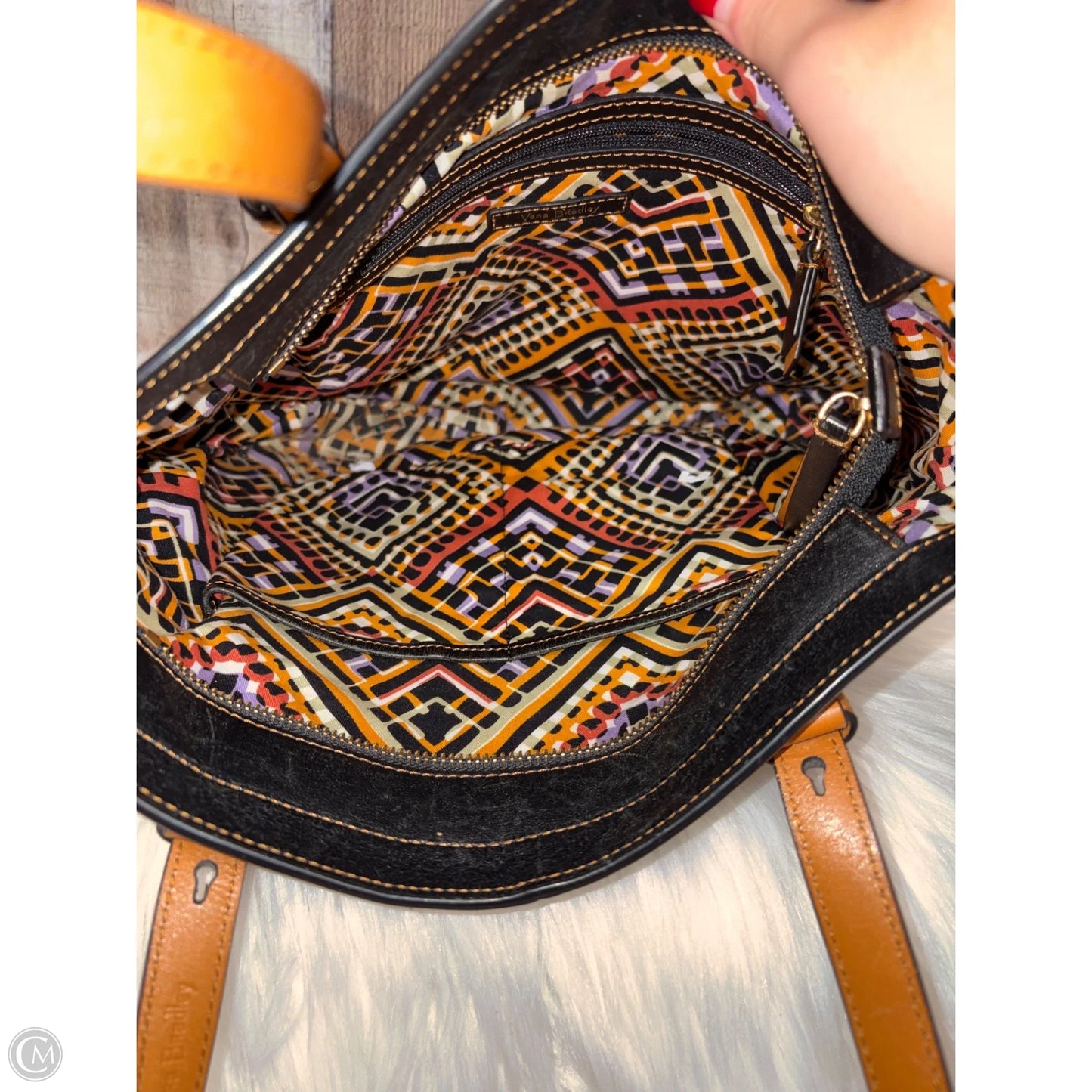 Handbag Leather By Vera Bradley, Size: Medium