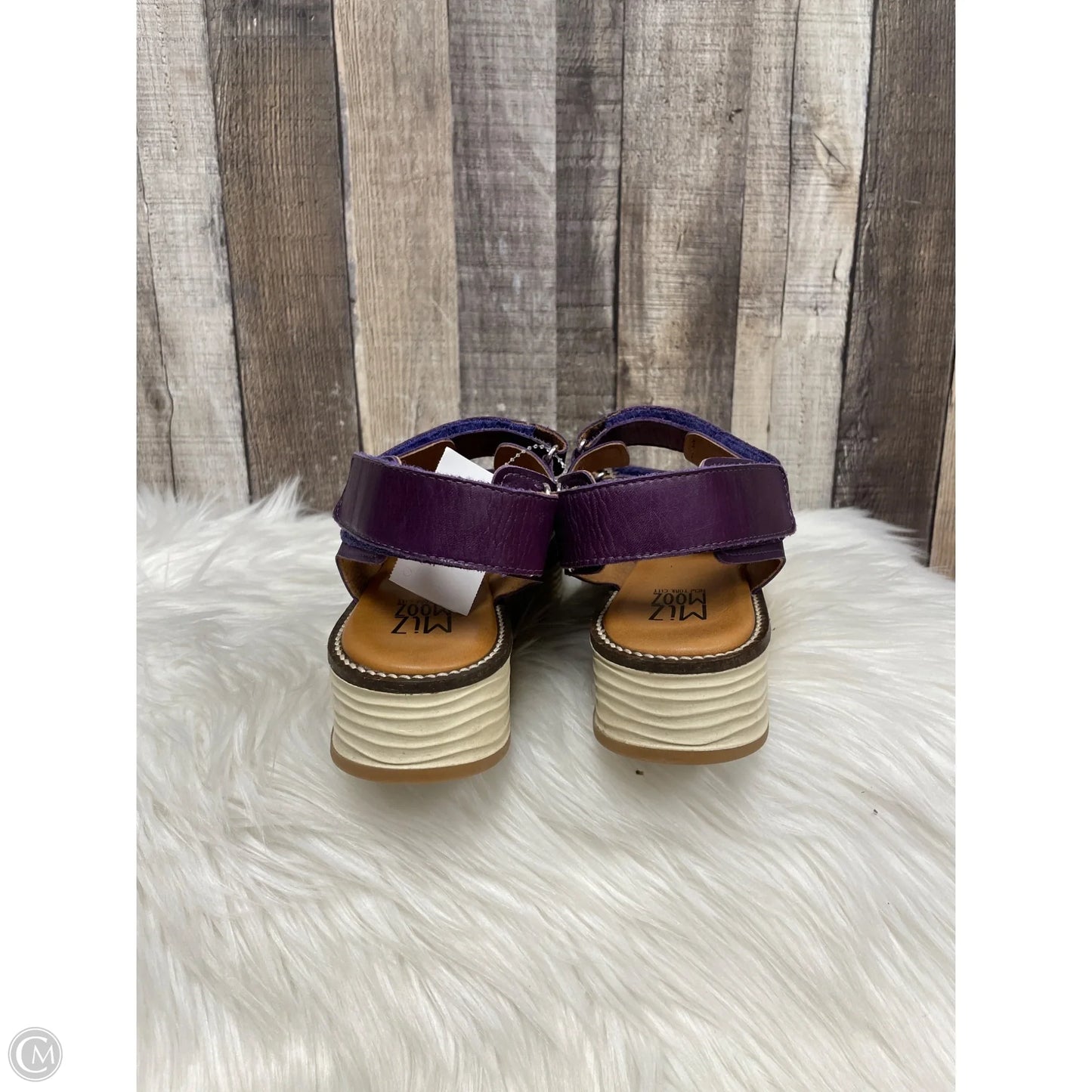 Sandals Heels Wedge By Miz Mooz In Purple, Size: 7.5