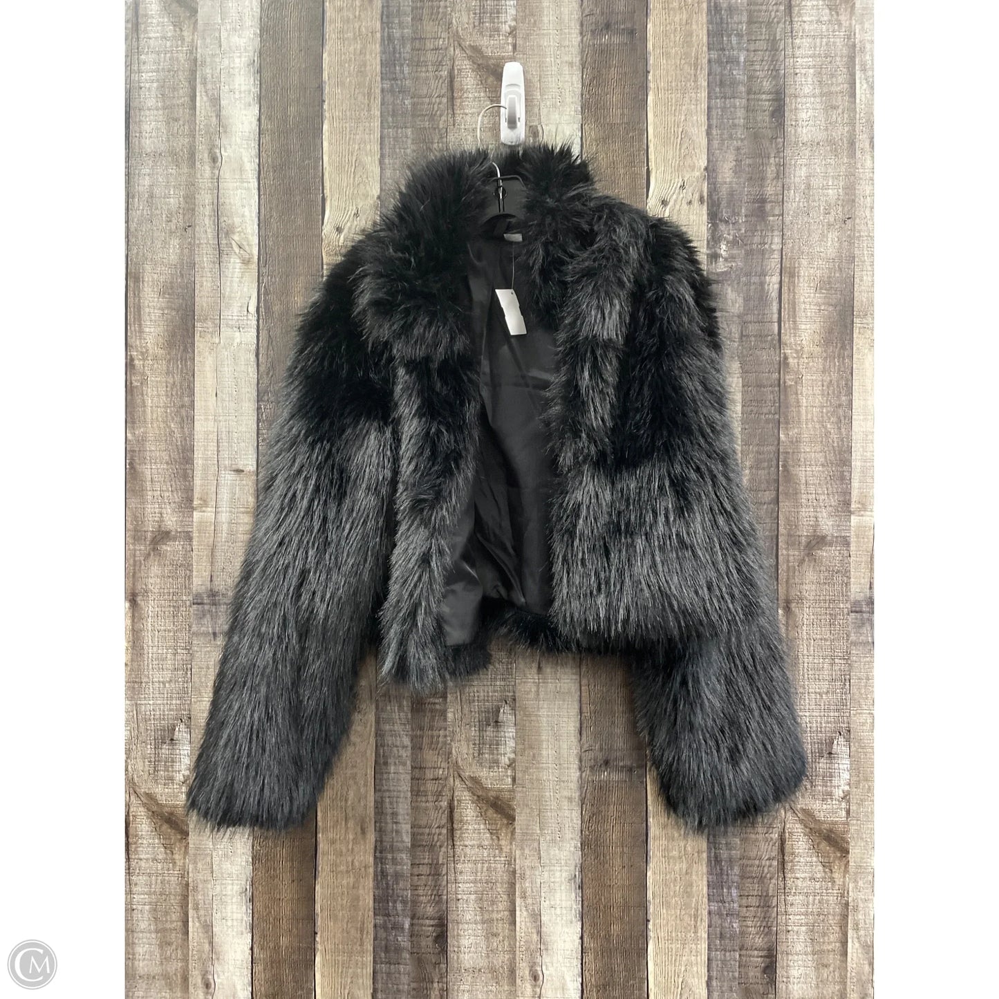 Jacket Faux Fur & Sherpa By Divided In Black, Size: L