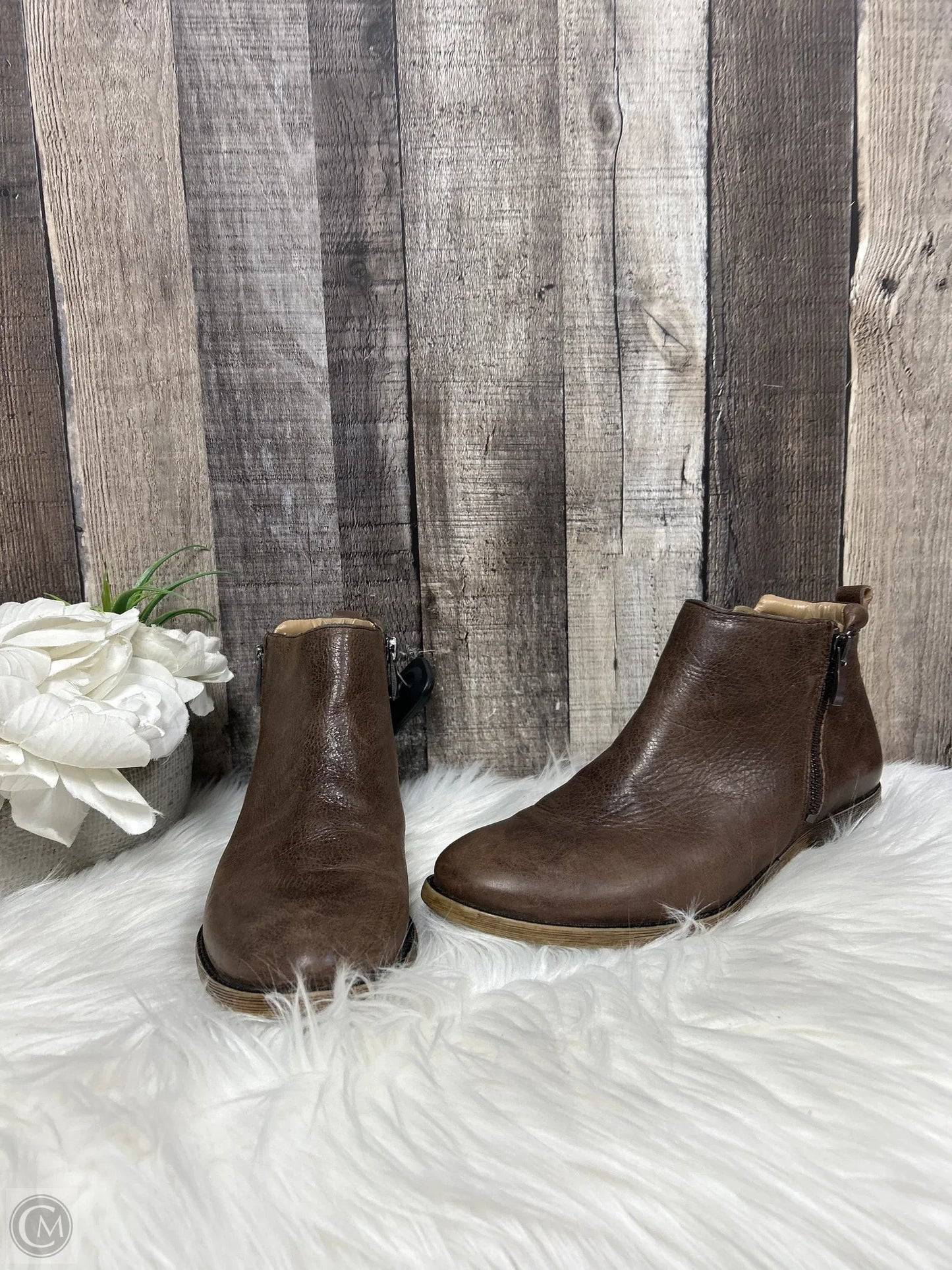 Boots Ankle Flats By Franco Sarto In Brown, Size: 6.5