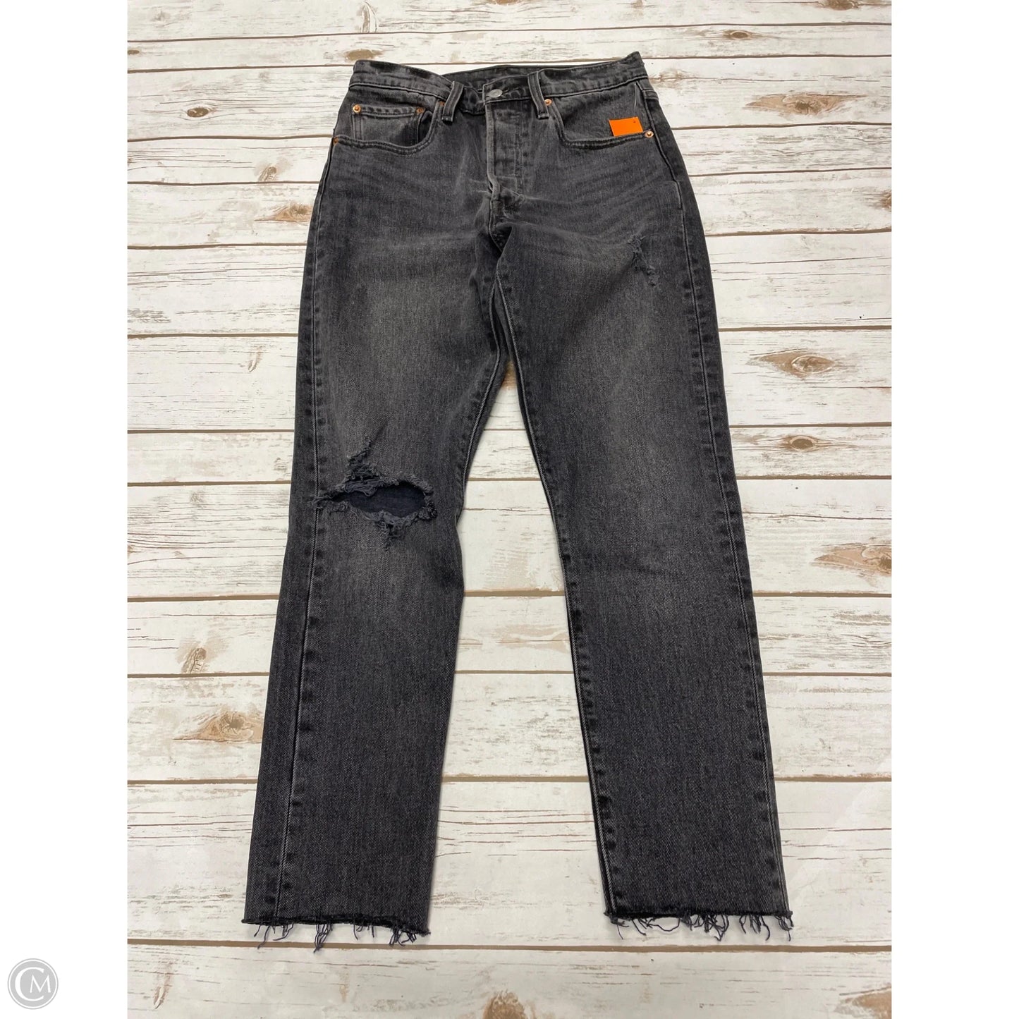 Jeans Straight By Levis In Grey Denim, Size: 2