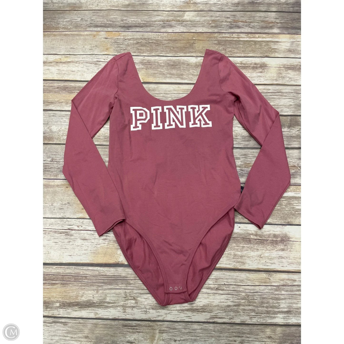 Bodysuit By Pink In Pink & White, Size: L