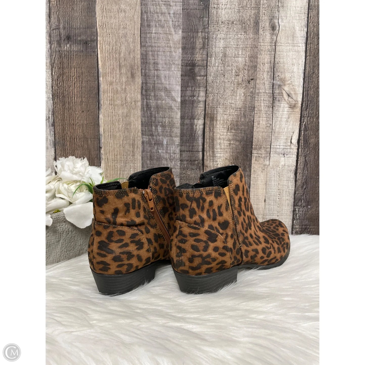 Boots Ankle Flats By Unionbay In Animal Print, Size: 7