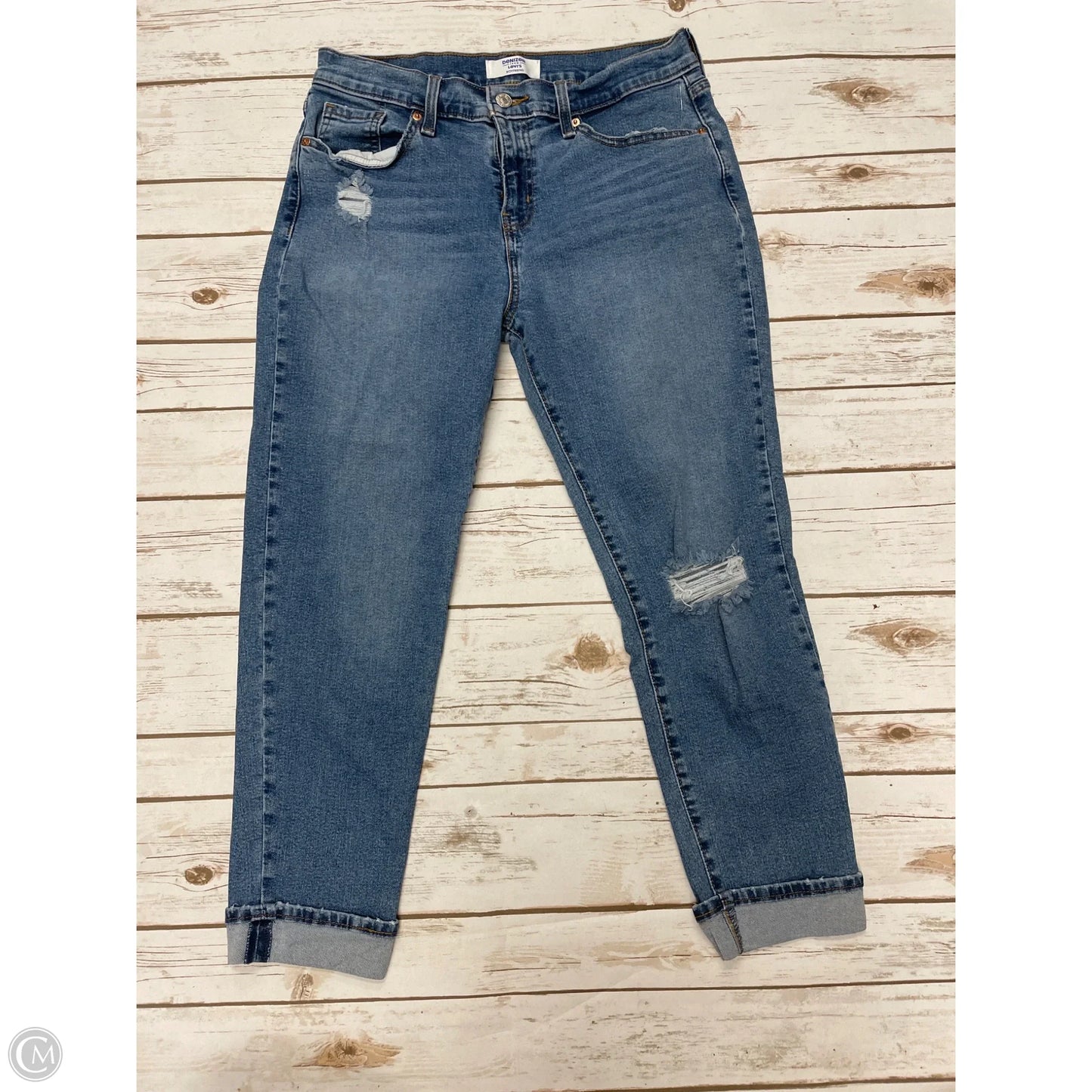 Jeans Boyfriend By Levis In Blue Denim, Size: 4