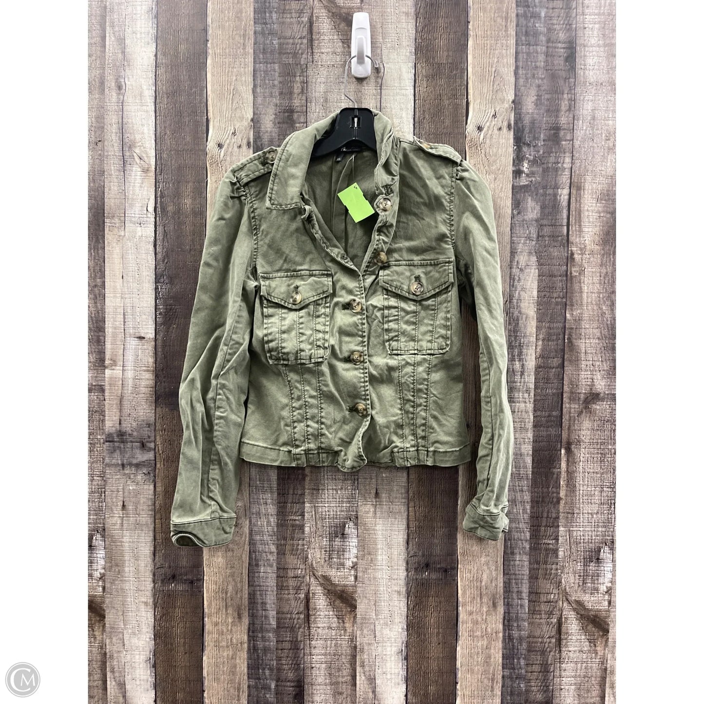 Jacket Denim By Paige In Green Denim, Size: Xs