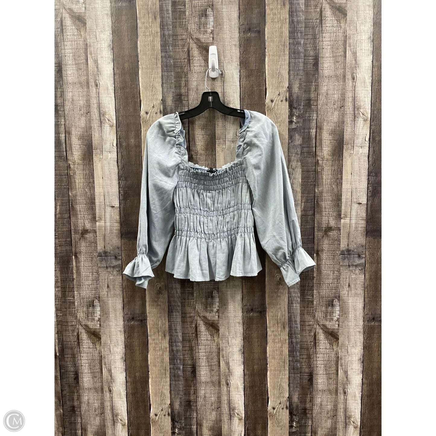 Top Long Sleeve By Who What Wear In Blue, Size: S
