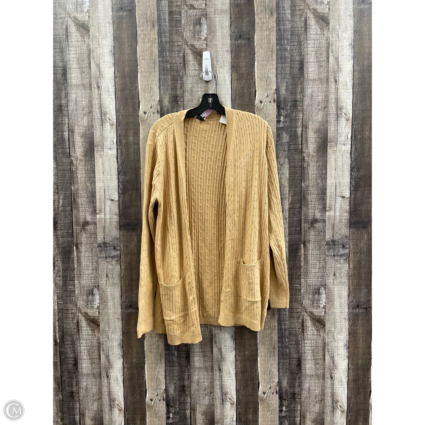 Sweater Cardigan By Kim Rogers In Tan, Size: L