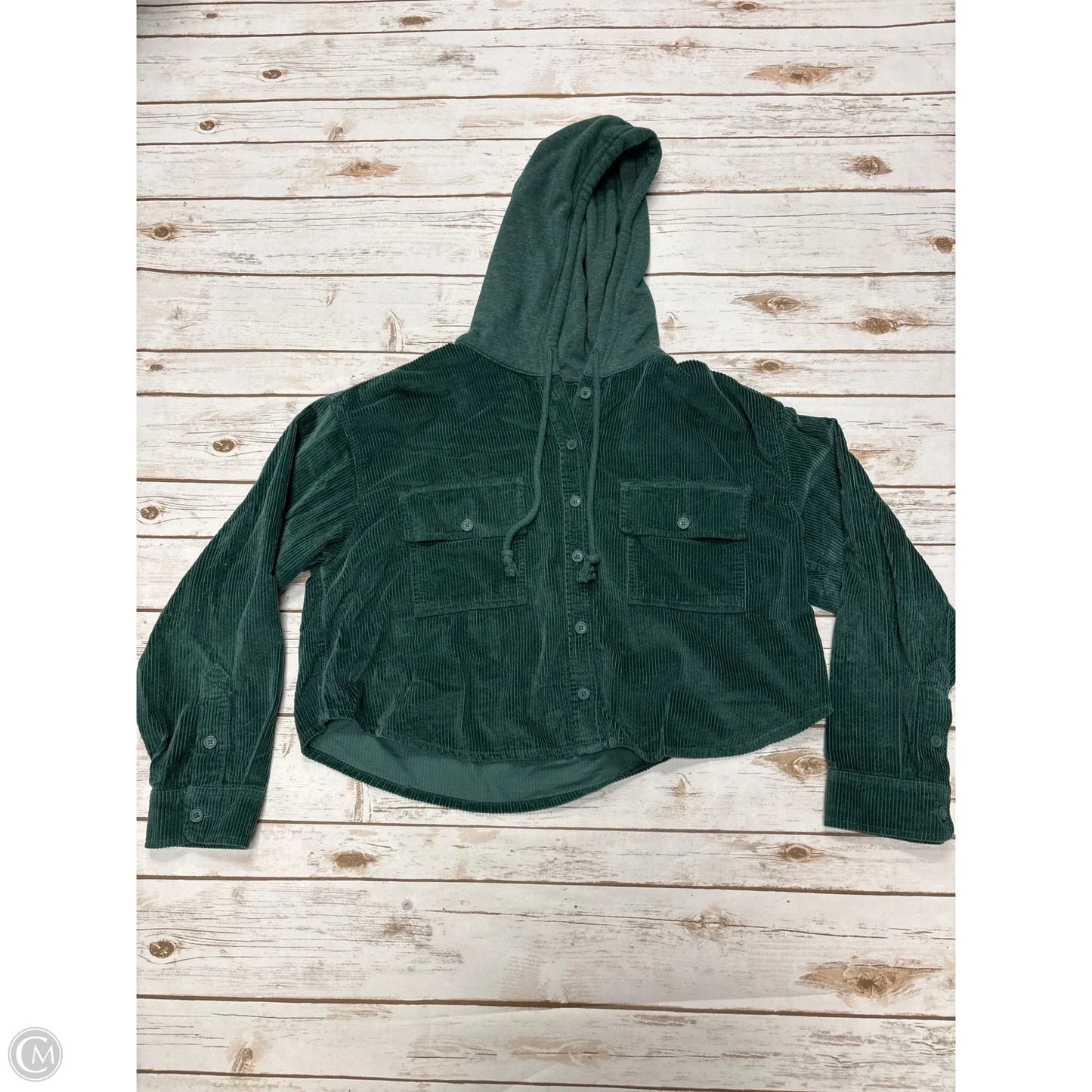 Jacket Shirt By American Eagle In Green, Size: L